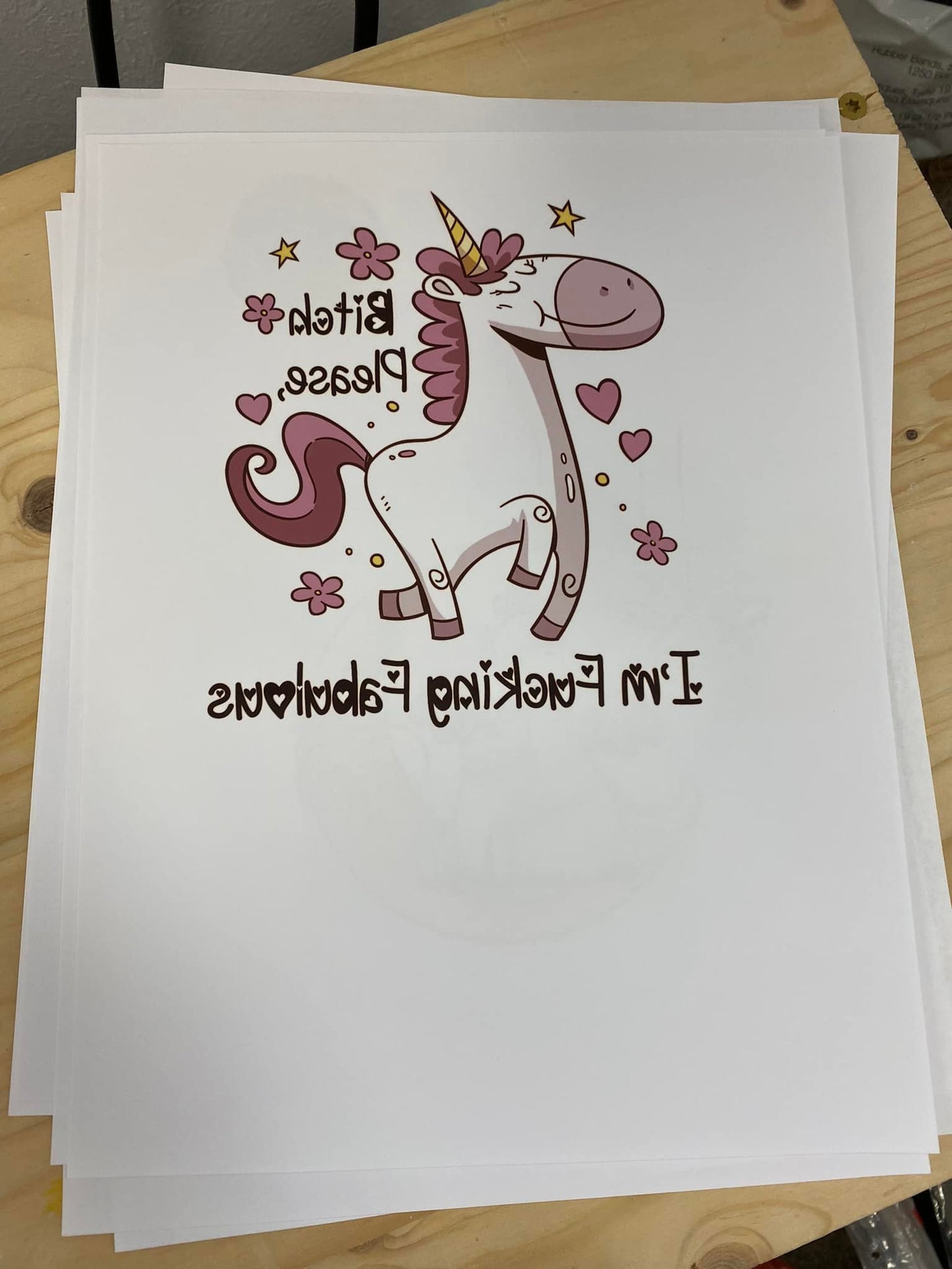 RTP Bitch please I'm Fucking fabulous Unicorn Sublimation Transfer