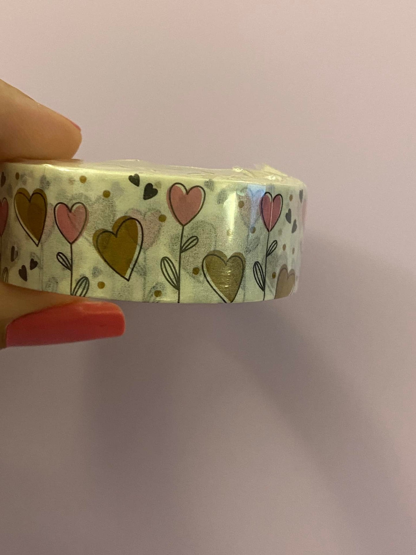 Big Roll of Heart Flower Washi Tape