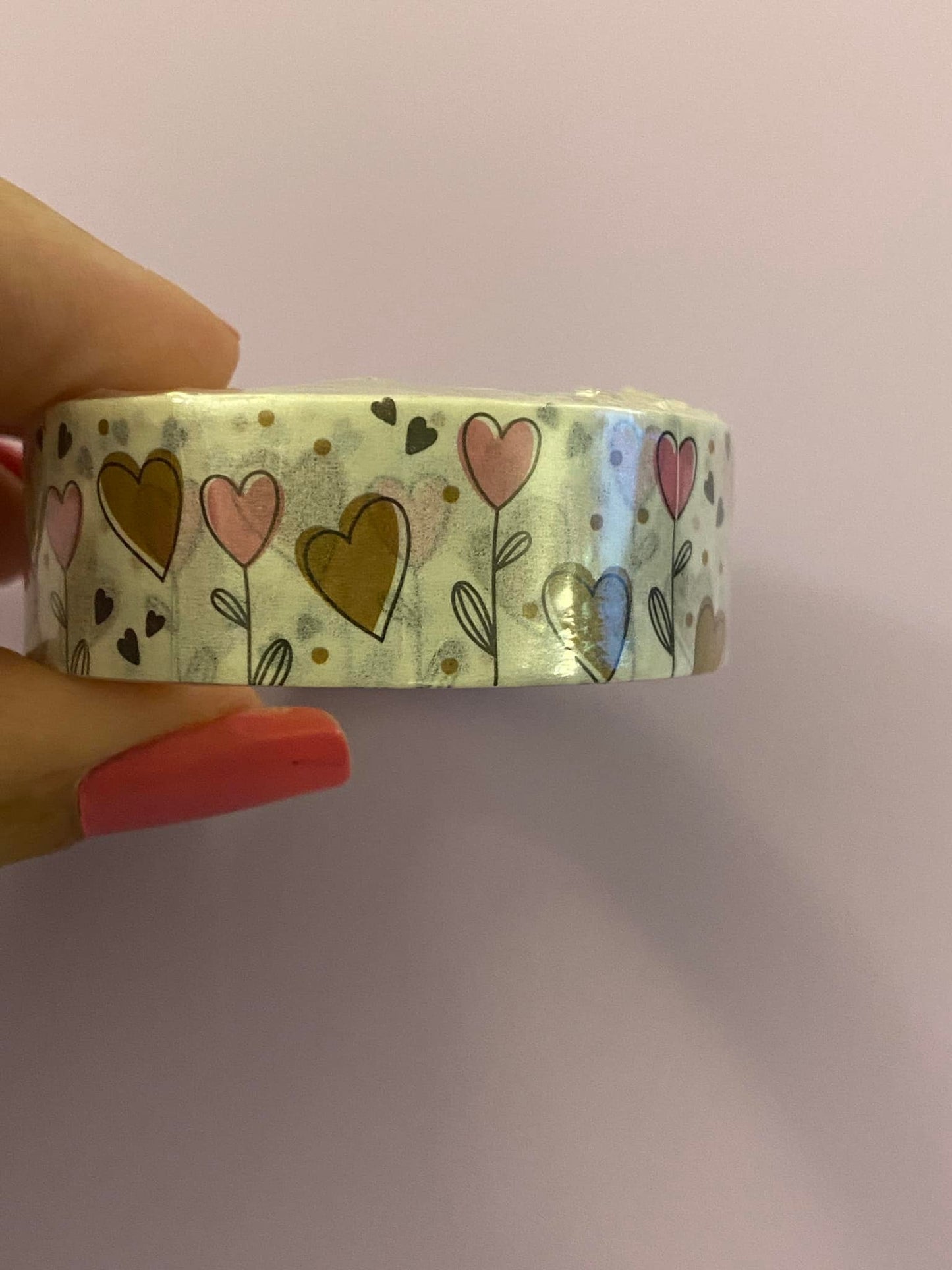 Big Roll of Heart Flower Washi Tape