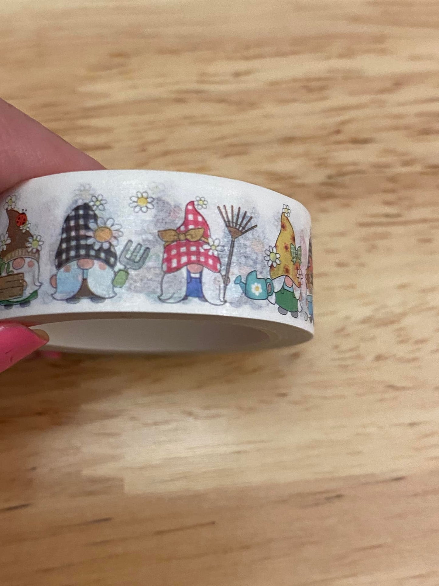 Sample Card of Garden Gnomes with Sunflowers Washi Tape