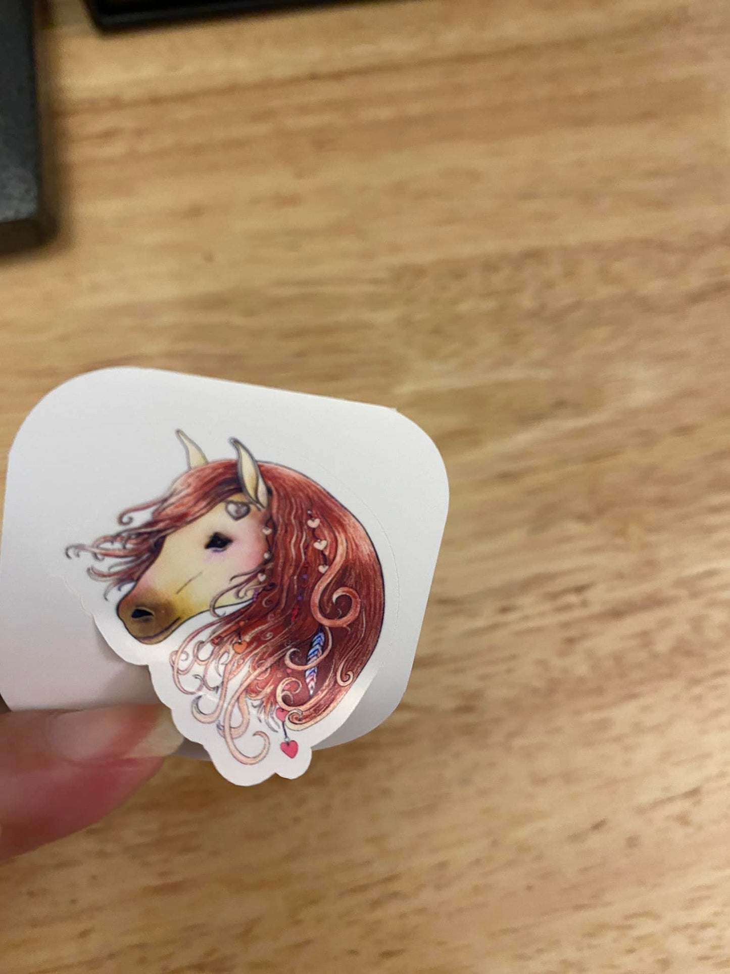 White Brown Horse Head Sticker