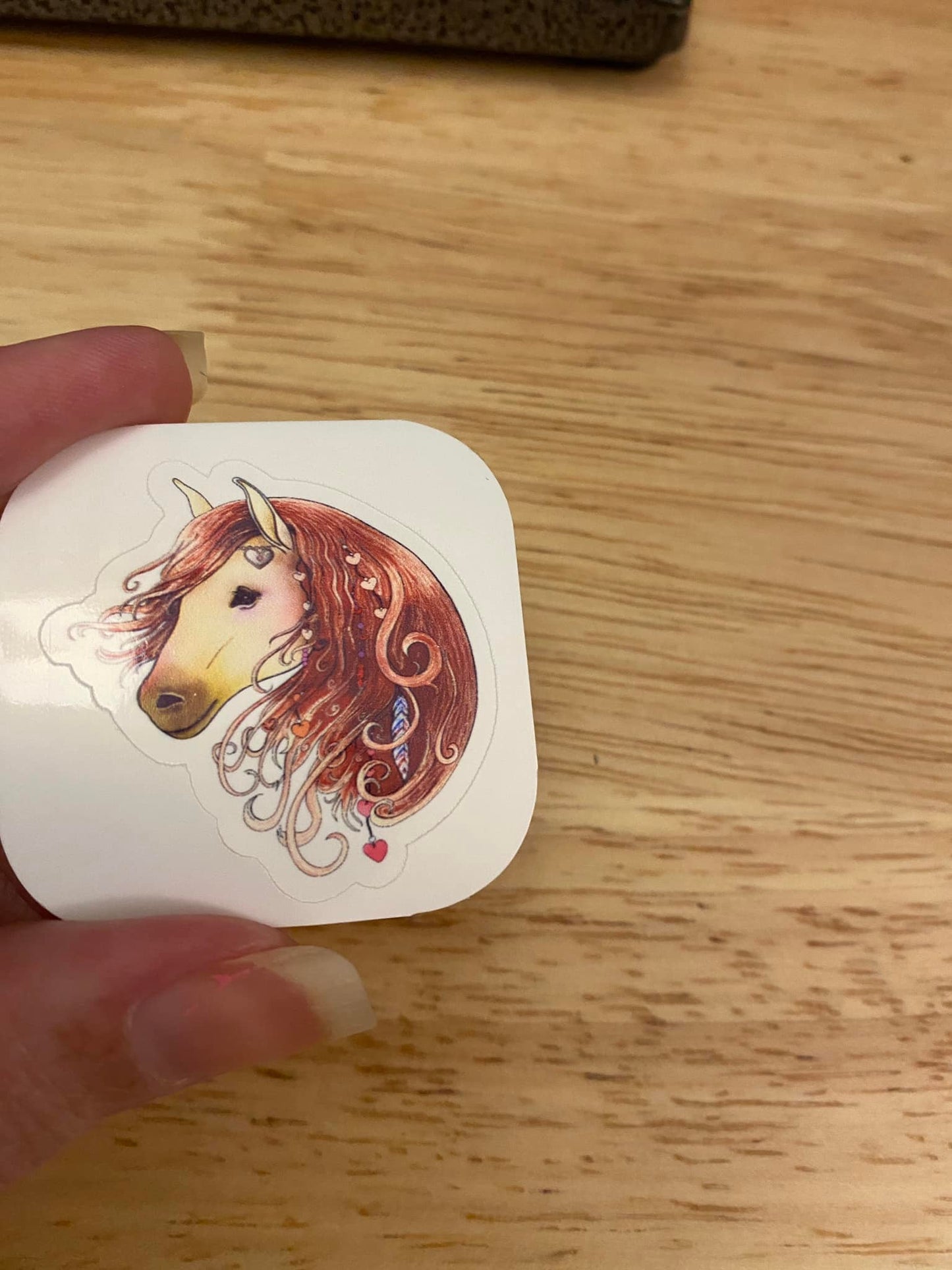 White Brown Horse Head Sticker