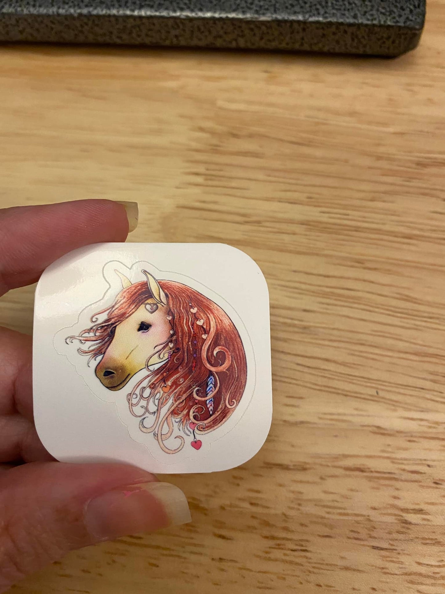 White Brown Horse Head Sticker