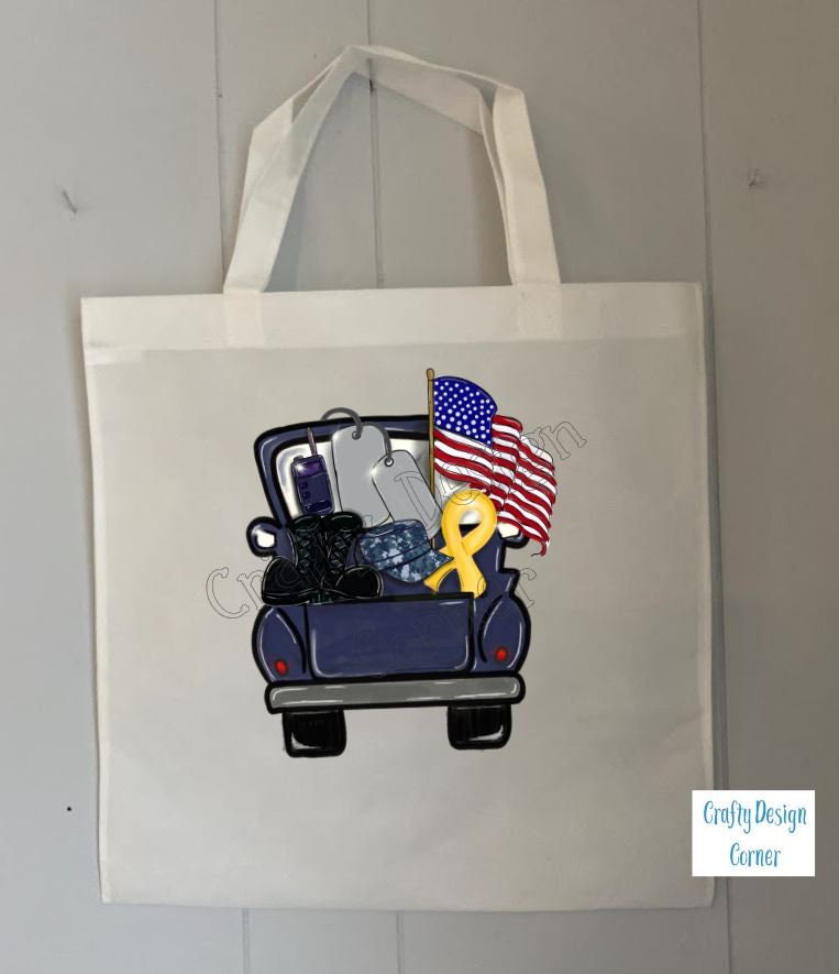 Marine Military Truck tote bag