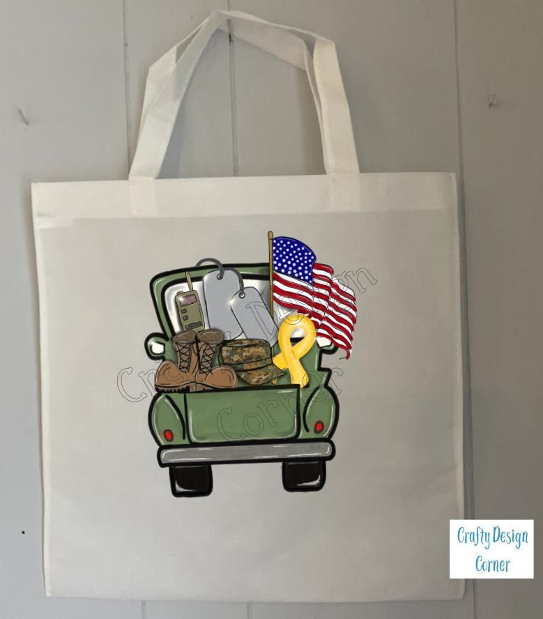 Army Military Truck tote bag