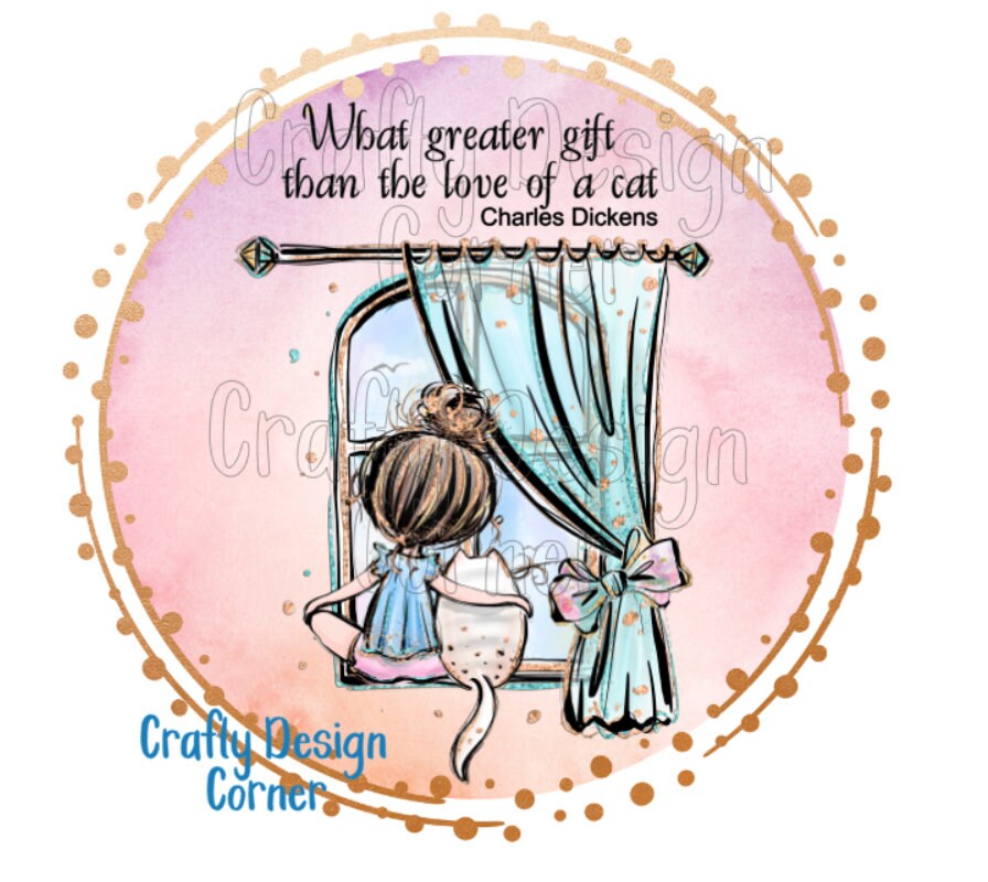 Brown Haired Girl with Cat PNG Download What greater gift than that of a cat