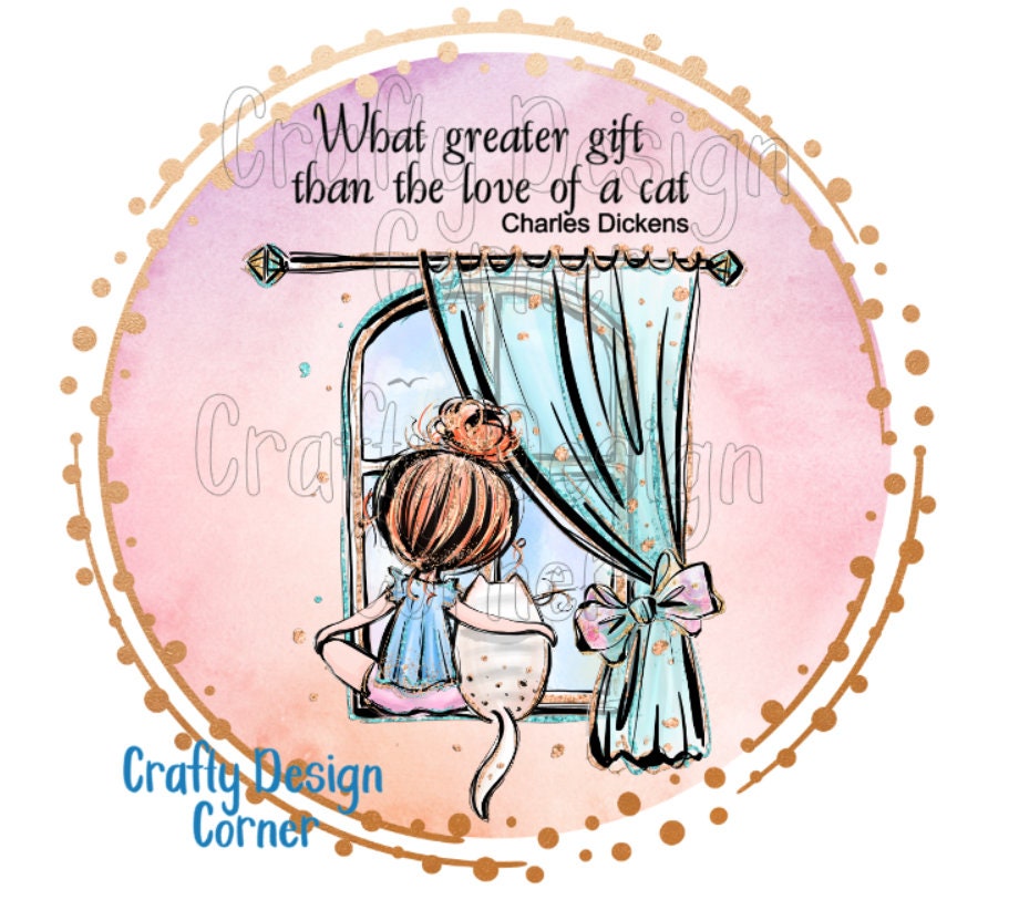 Red Haired Girl with Cat PNG Download What greater gift than that of a cat
