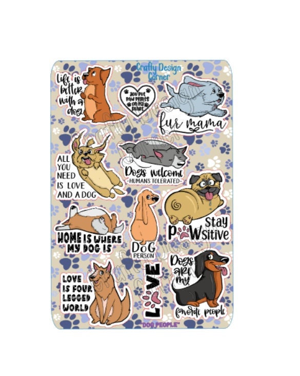 2" Dog Mom Sticker Sheet, Dog Mom Stickers, Cute Dogs