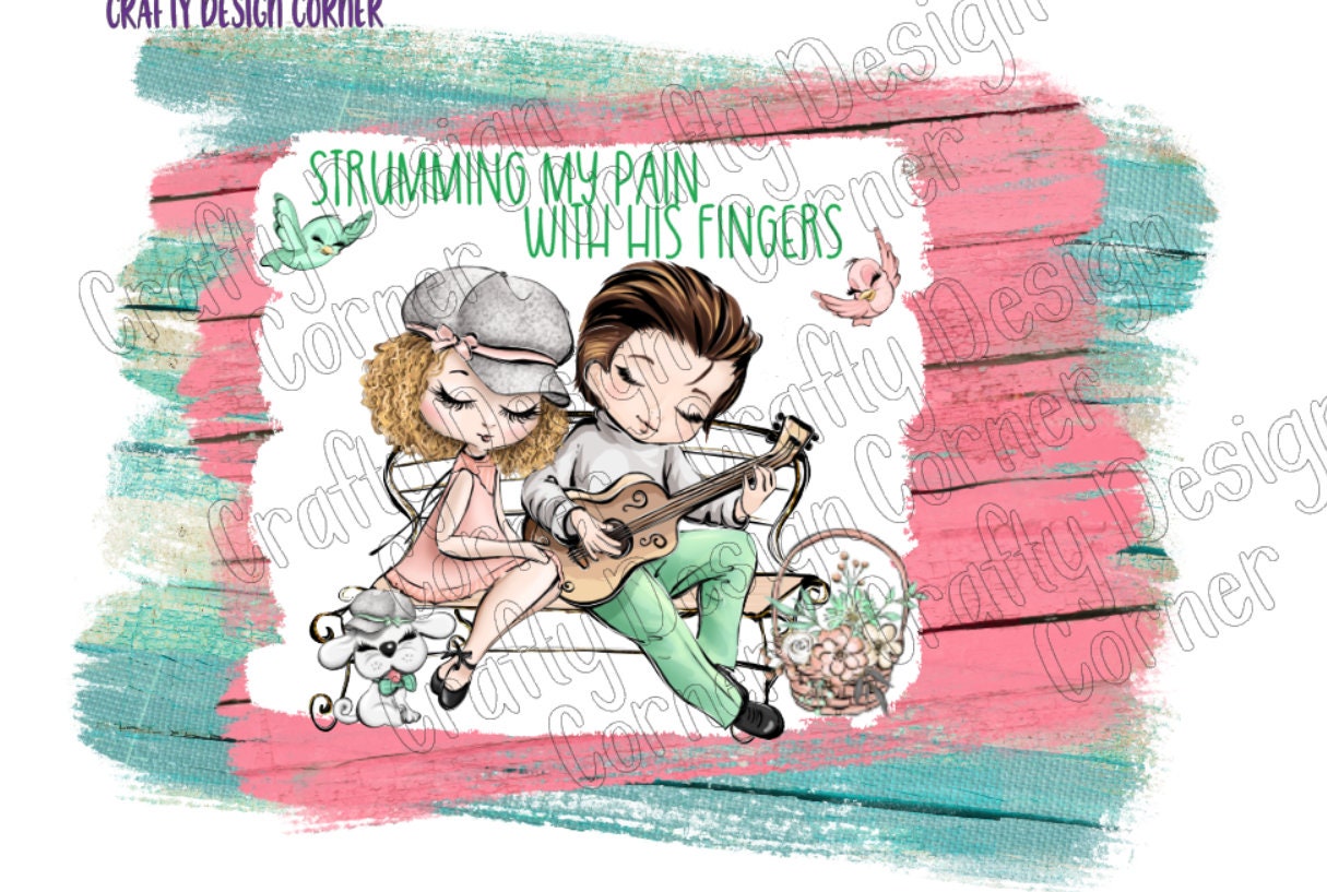 Blonde haired girl Strumming my Pain with his fingers JPEG/PNG DIGITAL Download