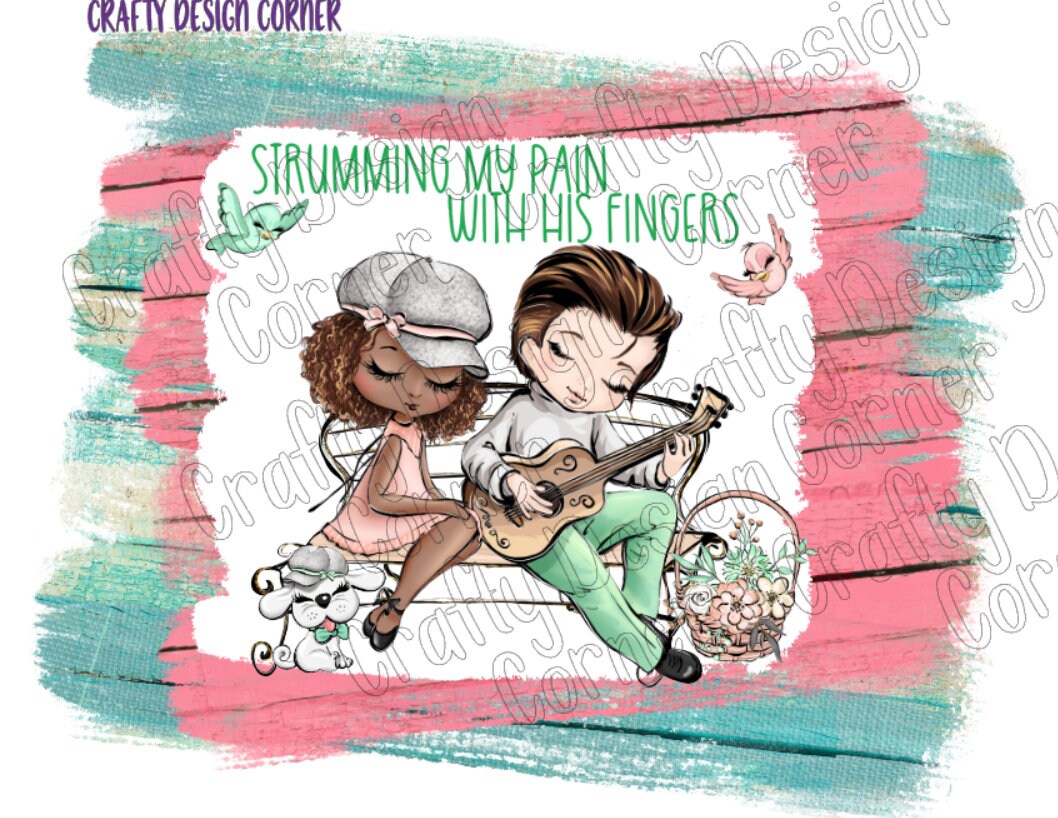 Girl Strumming my Pain with his fingers JPEG/PNG DIGITAL Download