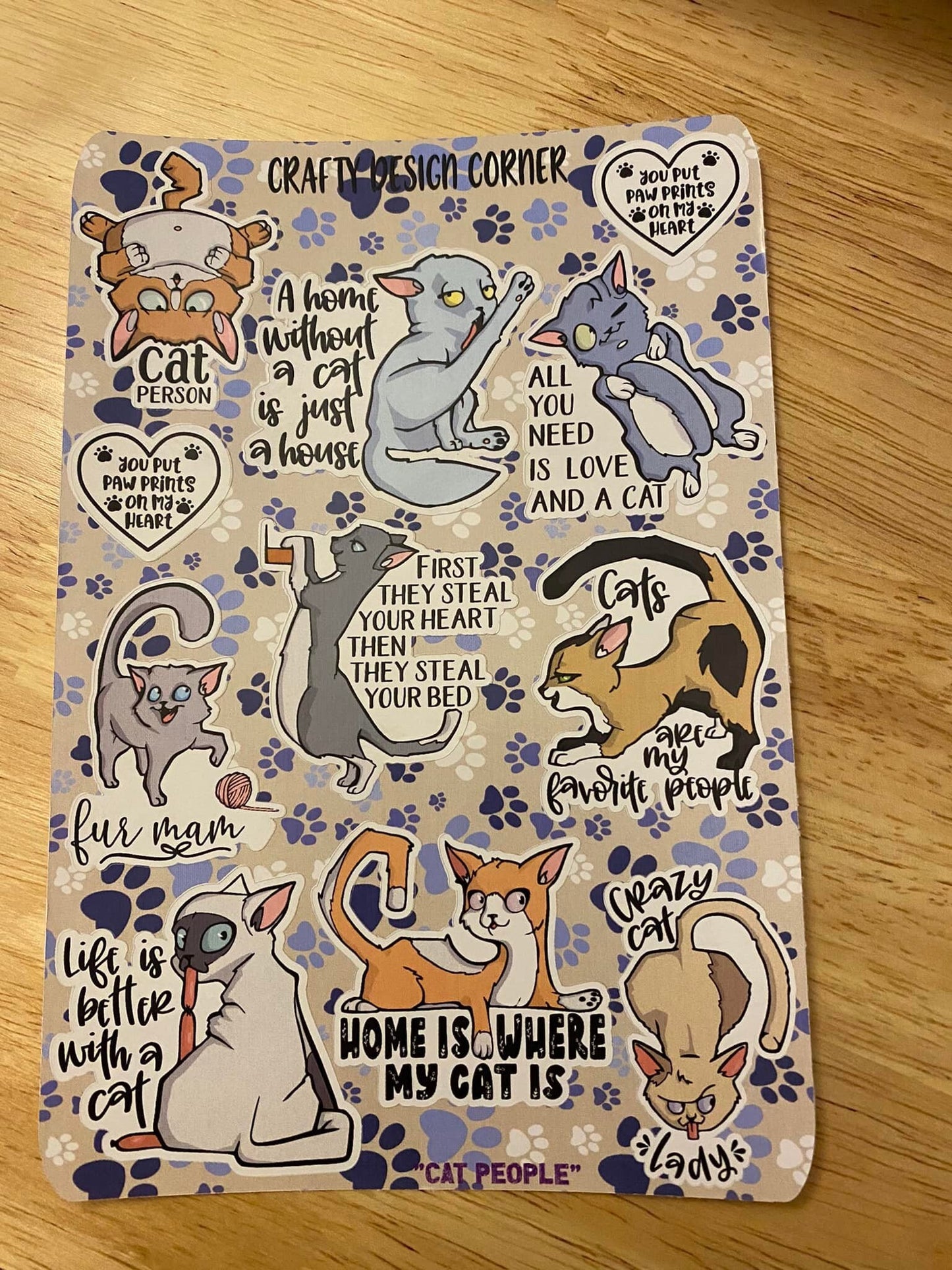 Medium Sheet of 2" Cat Mom Sticker Sheet, Cat People Sticker, Animal Sticker, Furr Friends Stickers, Cat Transfer, Cute Cat Stickers
