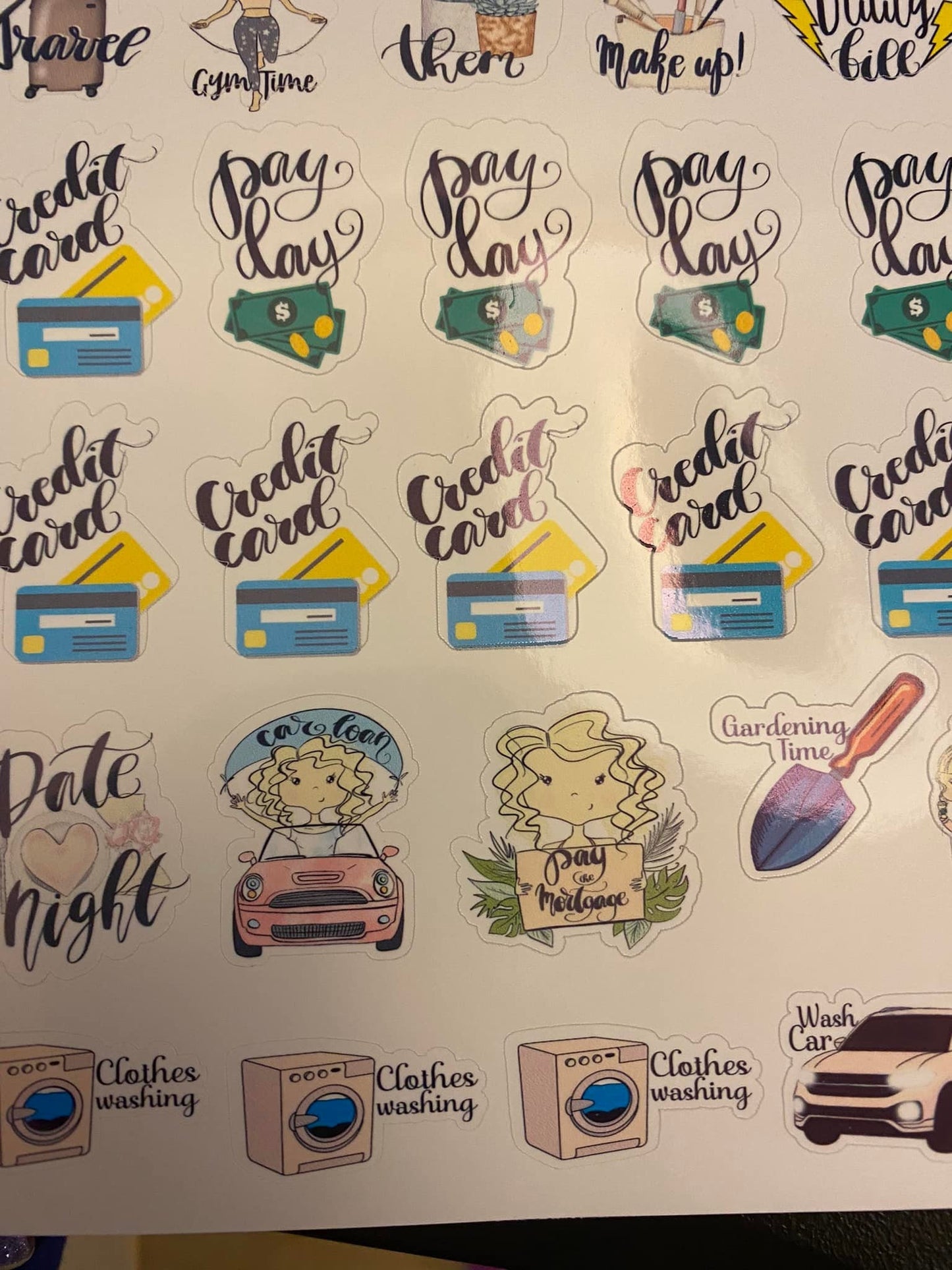 Oopsie Sticker Sheet of Planner Stickers