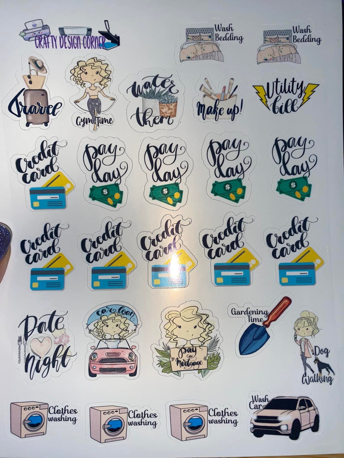 Budget Planner Sheet of Monthly Planner Stickers