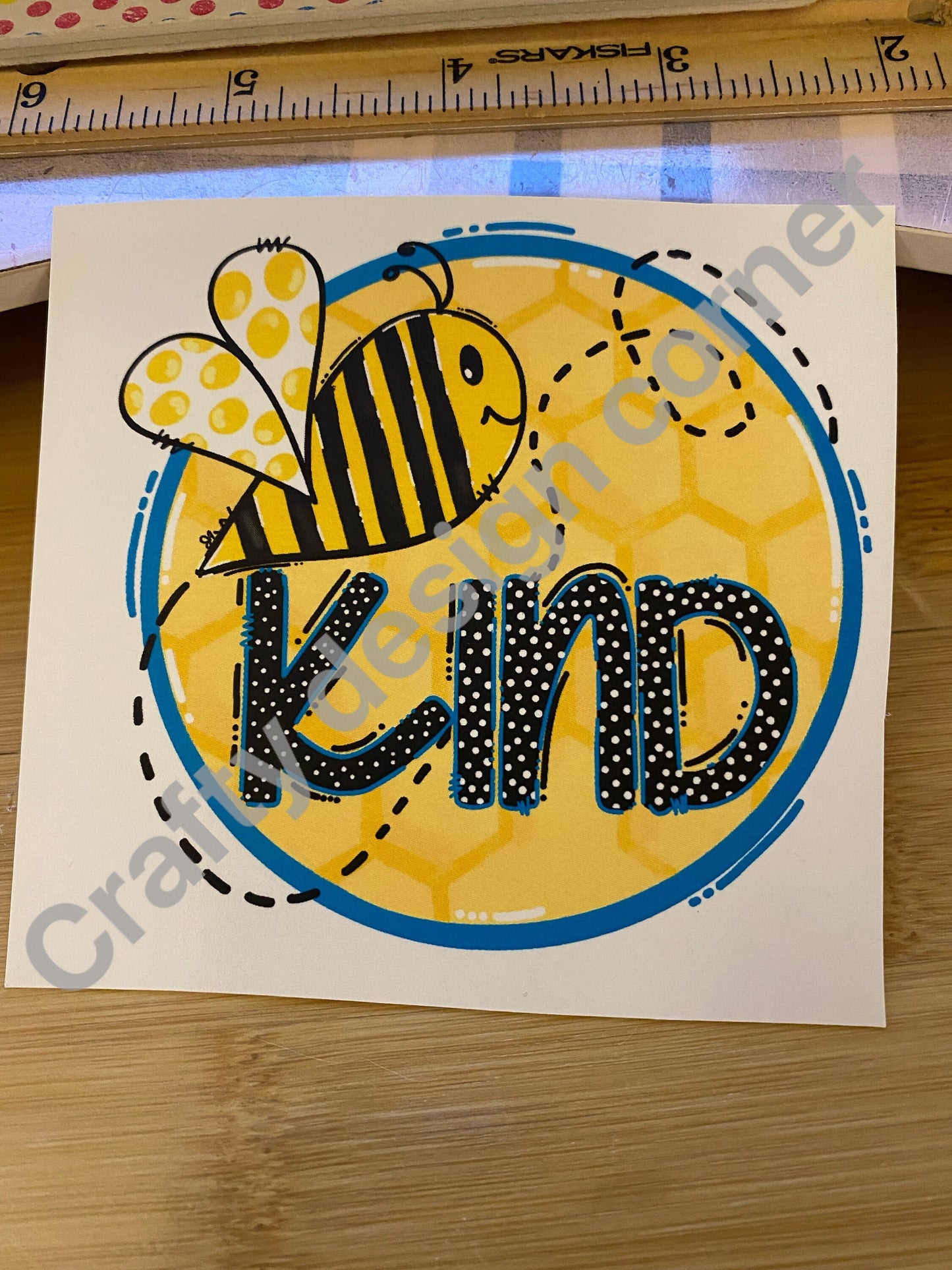 WATERSLIDE Bee Kind, Tumbler transfer, Bee Transfer,| Clear Water Slide Bee Kind Tumbler Transfer, Cllear transfer for tumbler