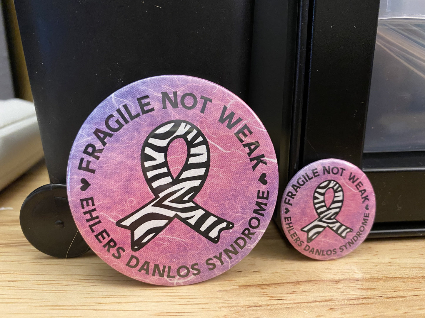 2.25" Button Pins & 1.25" Button EDS Awareness options