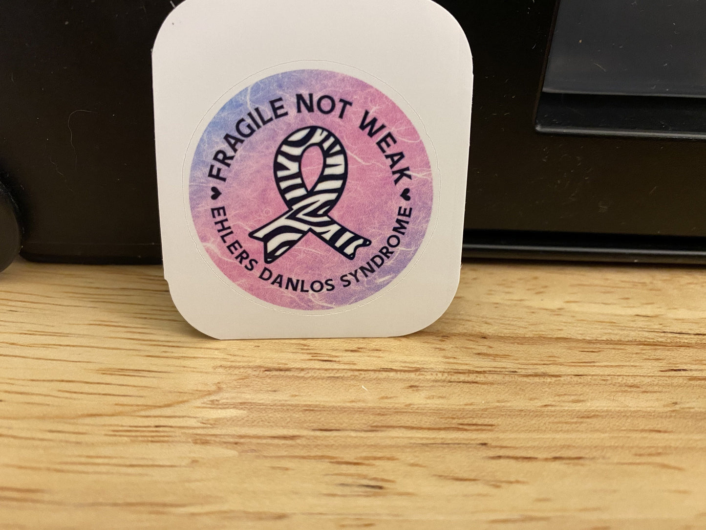 EDS Awareness Fragile not weak STICKER, Ehlers Danlos Syndrome Sticker, Mobility Syndrome sticker, EDS Sticker, Zebra Sticker