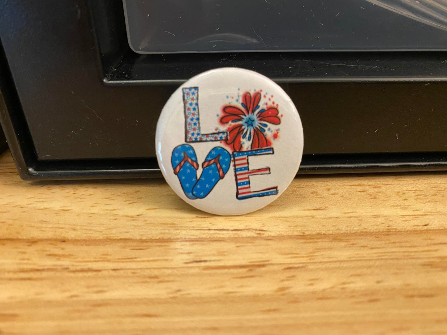 Love Summer 2.25" Button Pins & 1.25" Button Pin options, Back Pack Decoration, Flip Flop Pin Button
