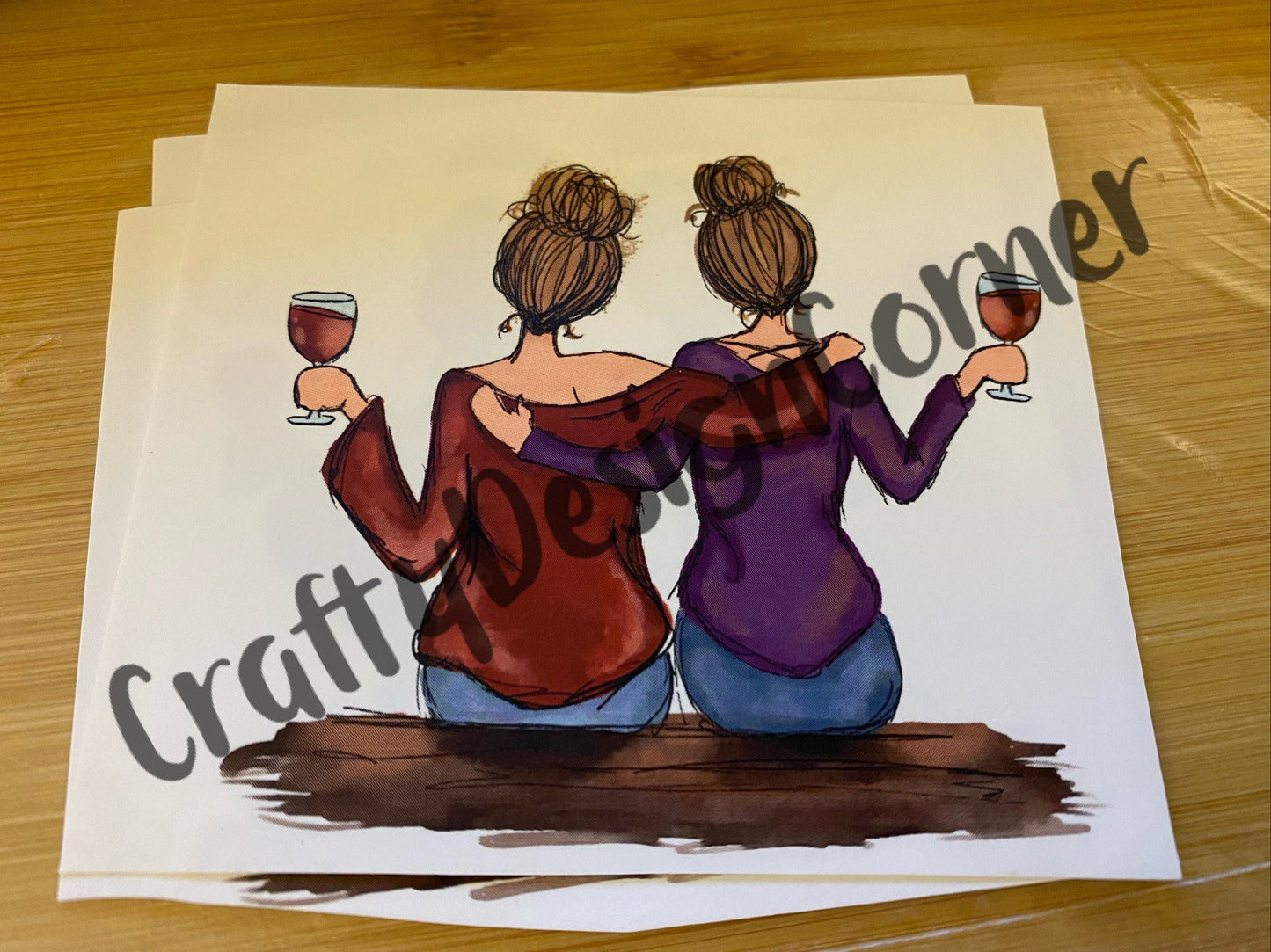 Waterslide Best friends wine together, Tumbler transfer, Clear Water Slide BFF Tumbler Transfer,Clear water slide,