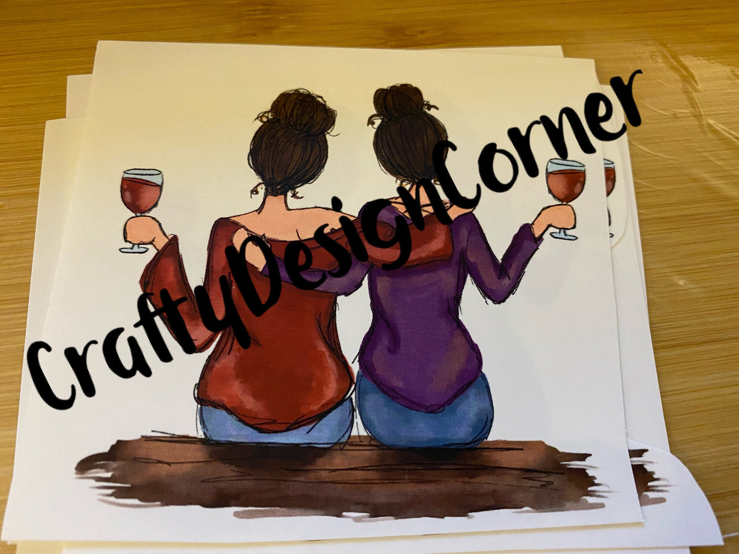 Waterslide Best friends wine together, Tumbler transfer, Clear Water Slide BFF Tumbler Transfer,Clear water slide,