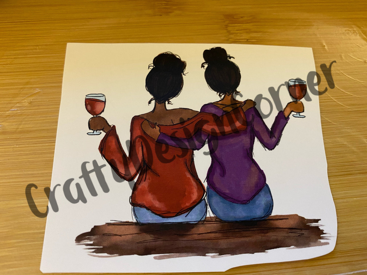 Waterslide Best friends wine together, Tumbler transfer, Clear Water Slide BFF Tumbler Transfer,Clear water slide,