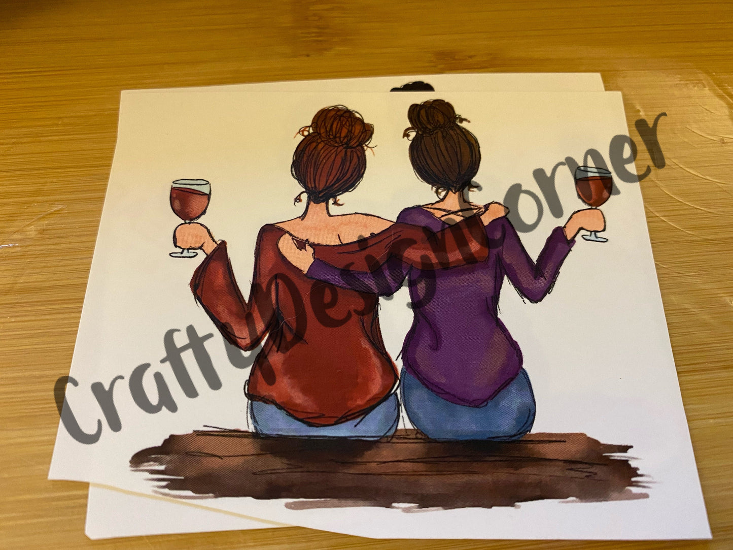 Waterslide Best friends wine together, Tumbler transfer, Clear Water Slide BFF Tumbler Transfer,Clear water slide,
