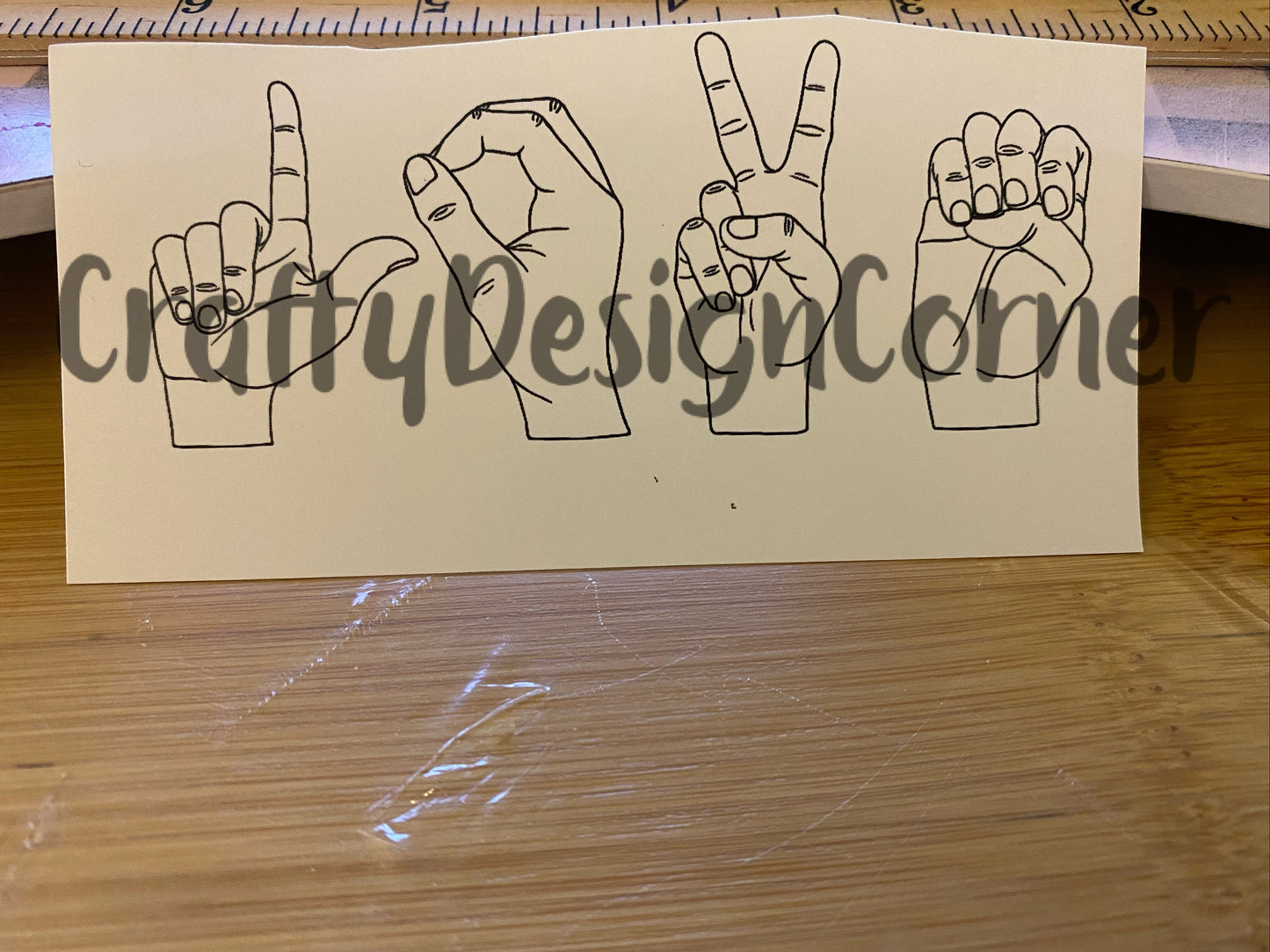Sign Language Love Clear WATER SLIDE, Unique Tumbler Transfer, Sign Language Transfer, Love Spelled out water slide, Finger