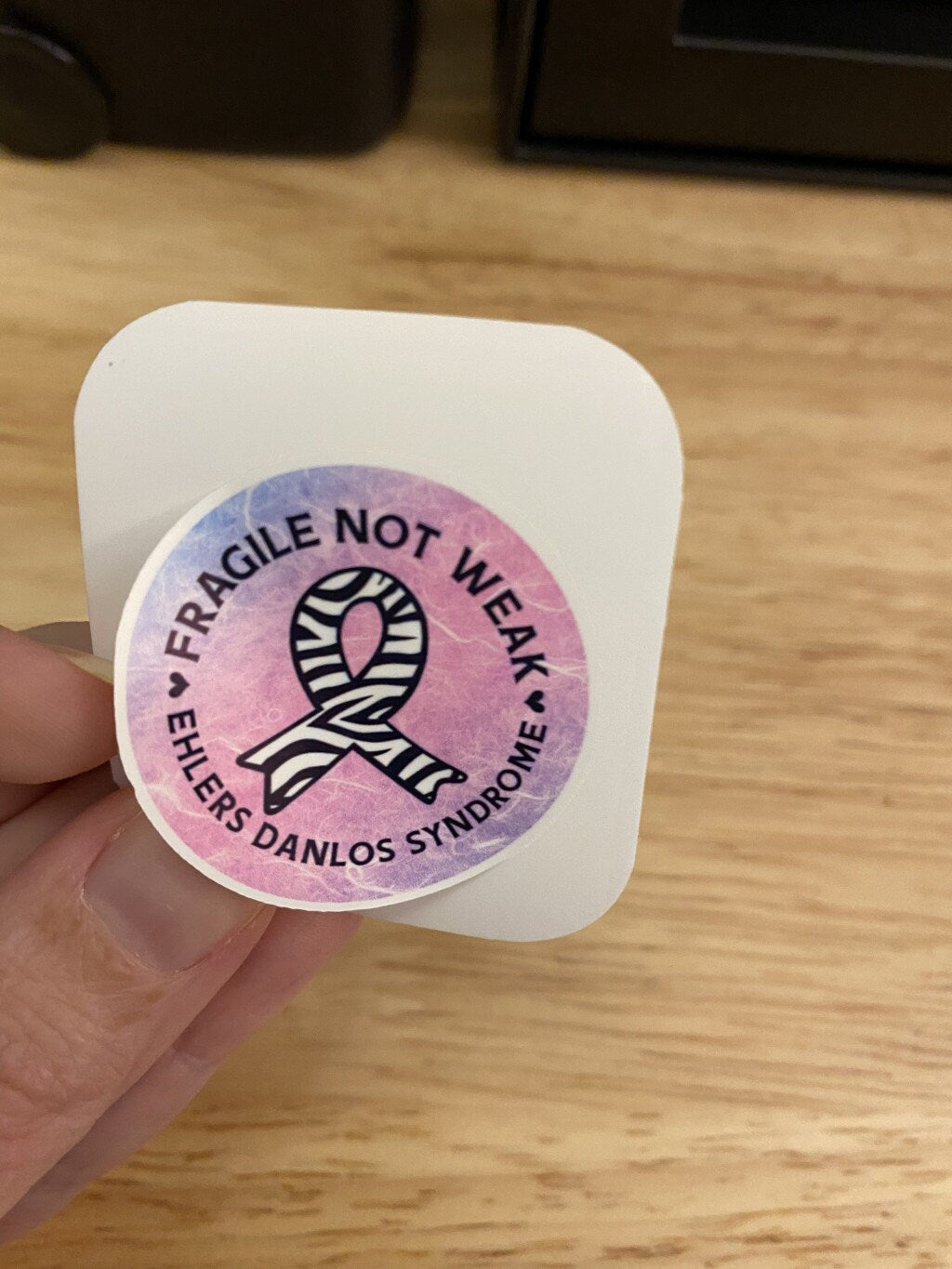 EDS Awareness Fragile not weak STICKER, Ehlers Danlos Syndrome Sticker, Mobility Syndrome sticker, EDS Sticker, Zebra Sticker