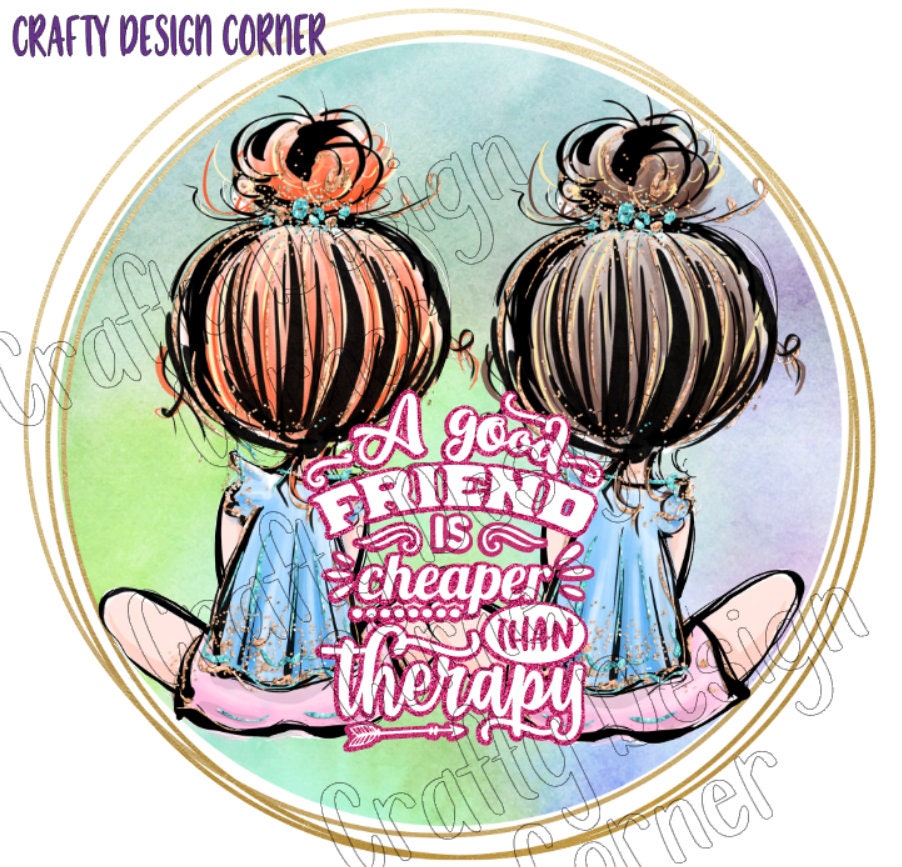 Red Hair A Friend is Cheaper than Therapy PNG Download