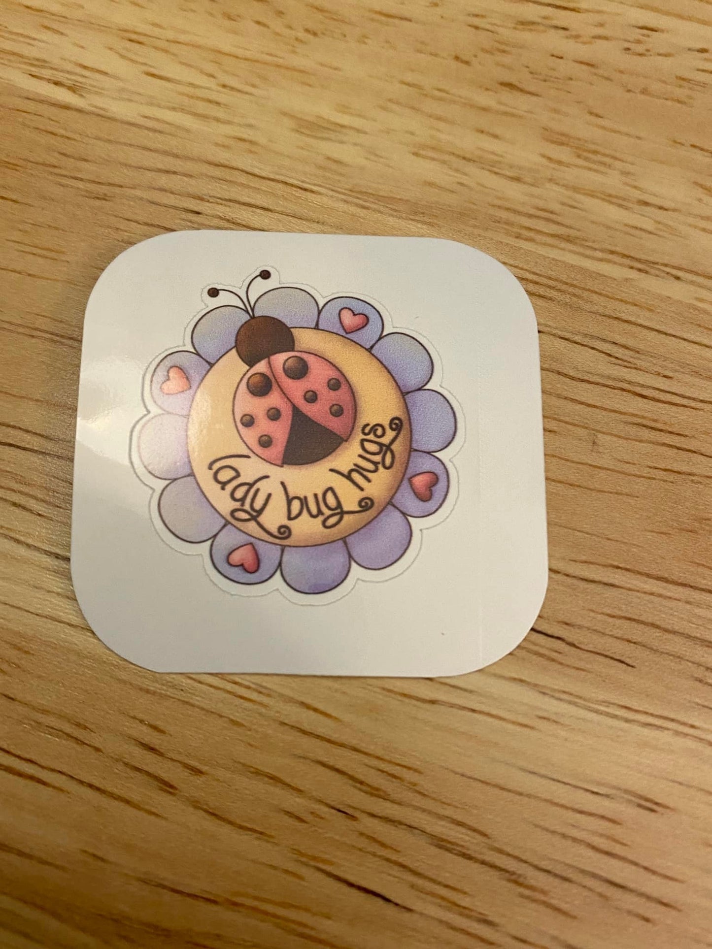 Cute Lady Bug Hugs Sticker, Cute Lady bug sticker, Halographic option, Lady Bug Sticker,Lady Bug Hugs Decal