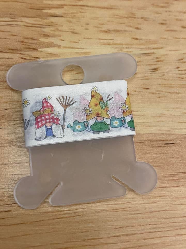 Sample Card of Garden Gnomes with Sunflowers Washi Tape