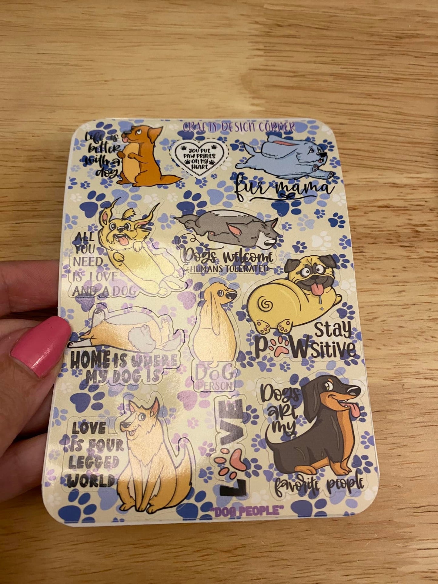 Sheet of Paw Dog Mom Sticker sheet