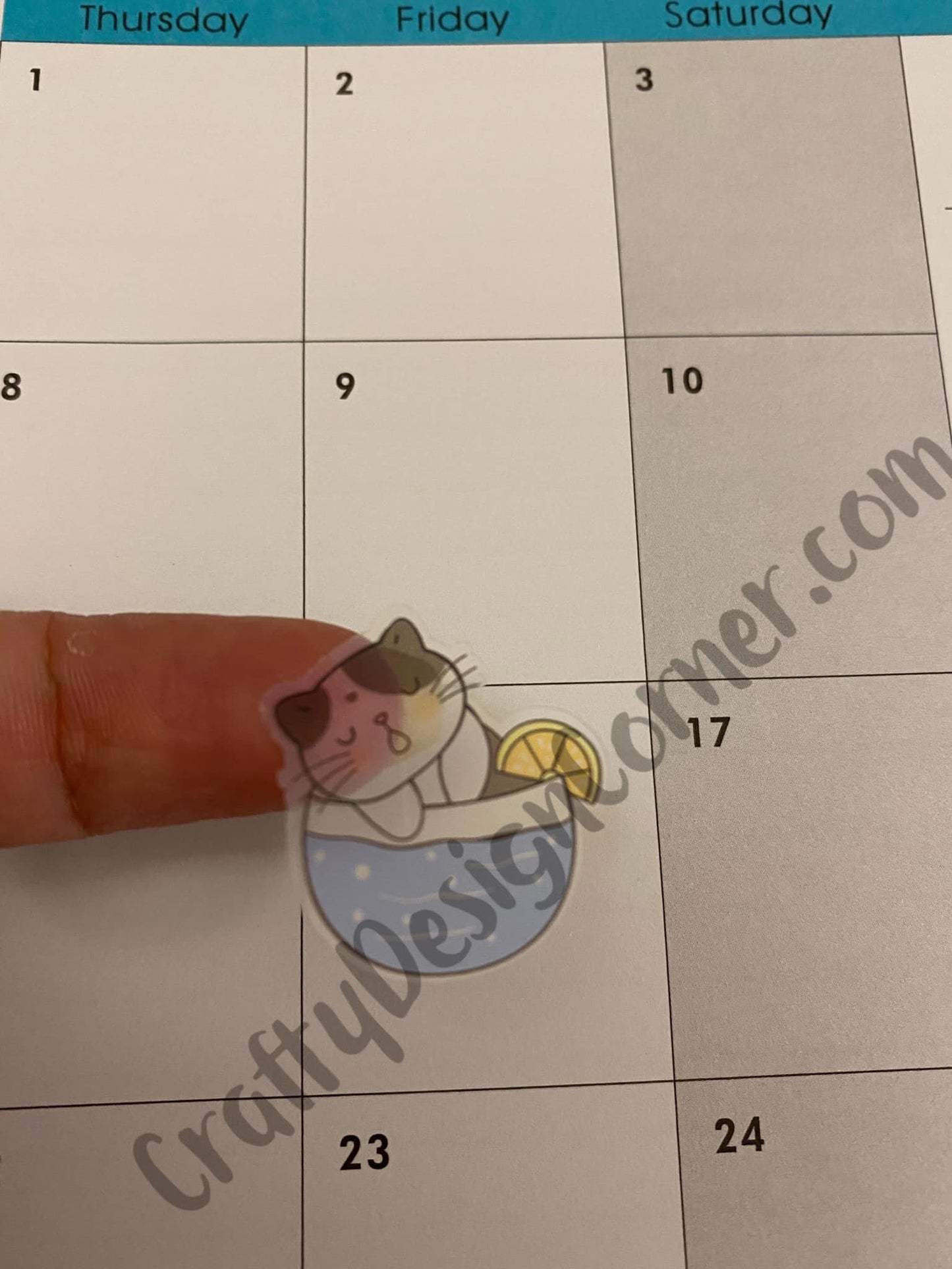 Clear Cat Boba Tea Stickers Sheet
