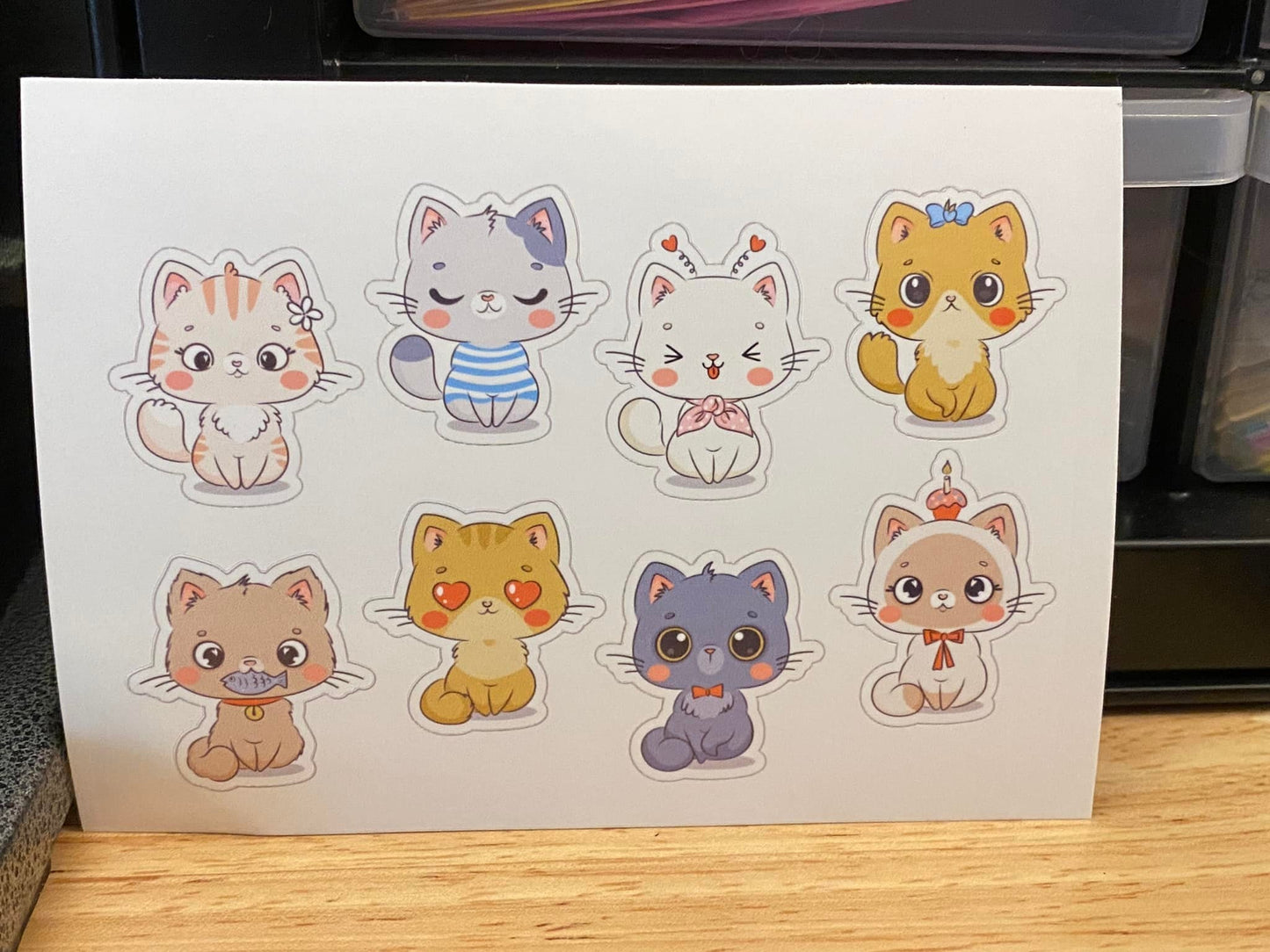 Sheet of Cute Kitty Cat Stickers