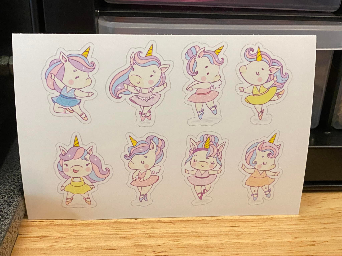 Sheet of Cute Unicorn Stickers