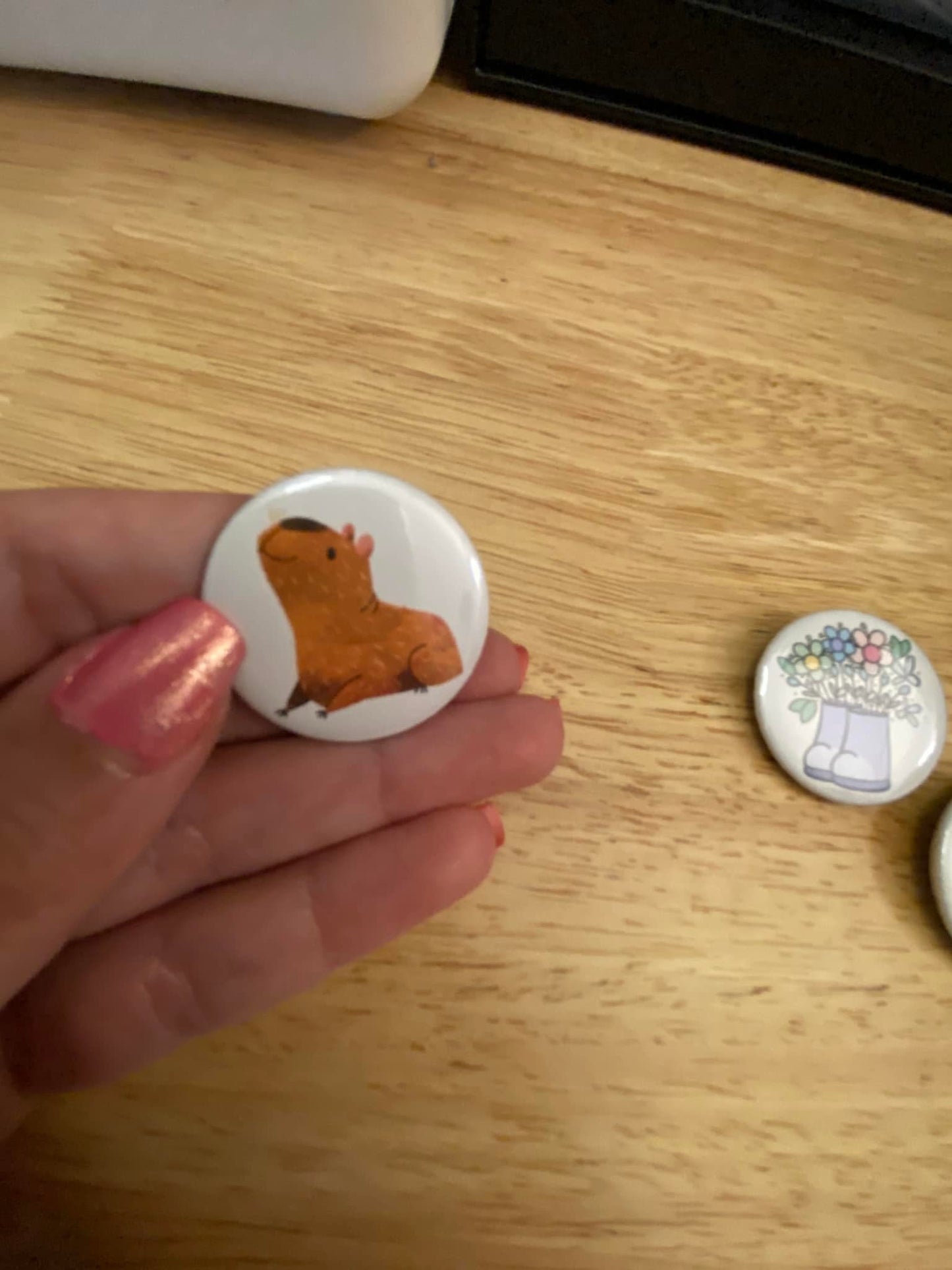 Capybara Button Pin 2.25" Button Pins or 1.25" Button options
