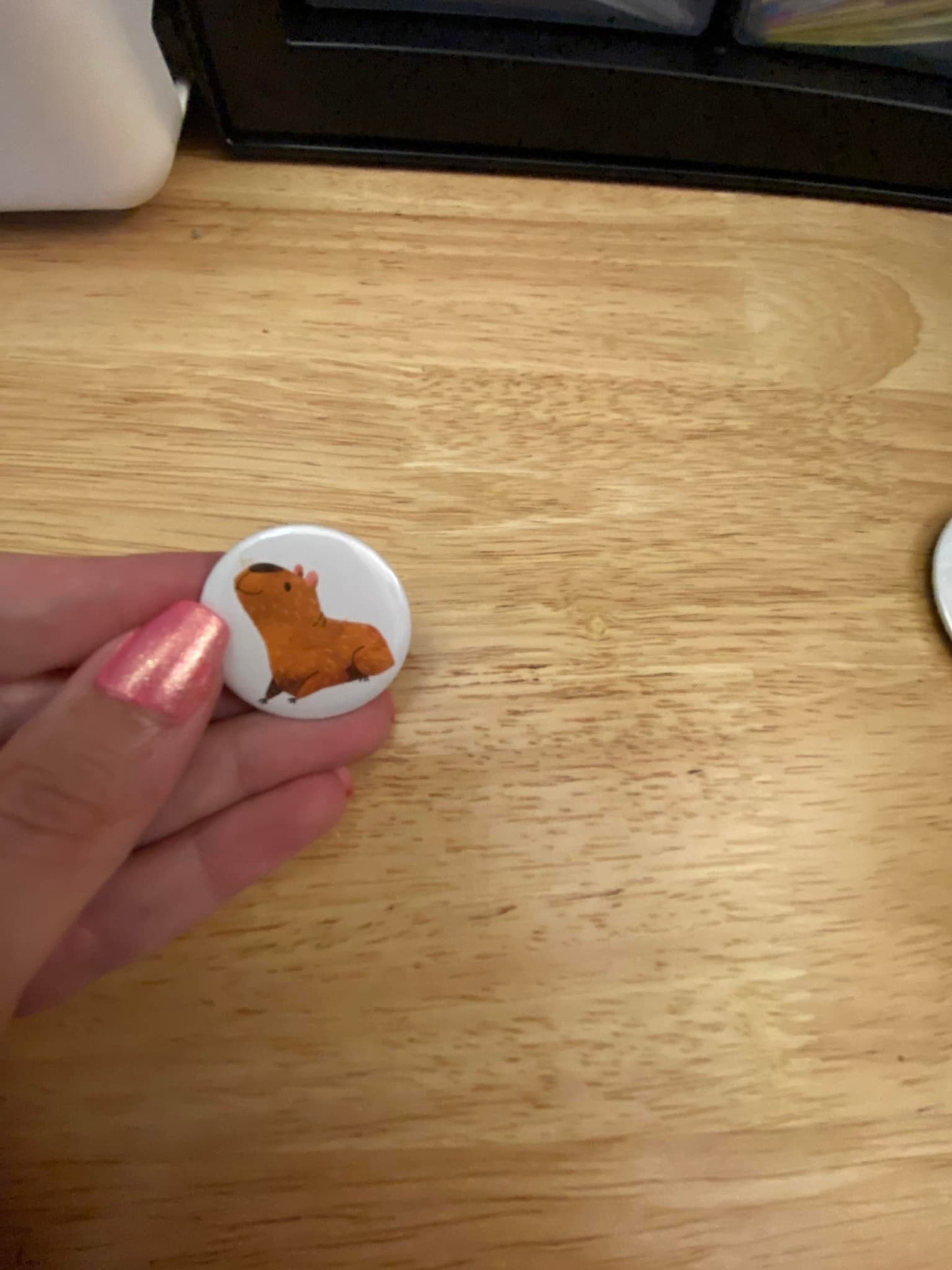 Capybara Button Pin 2.25" Button Pins or 1.25" Button options