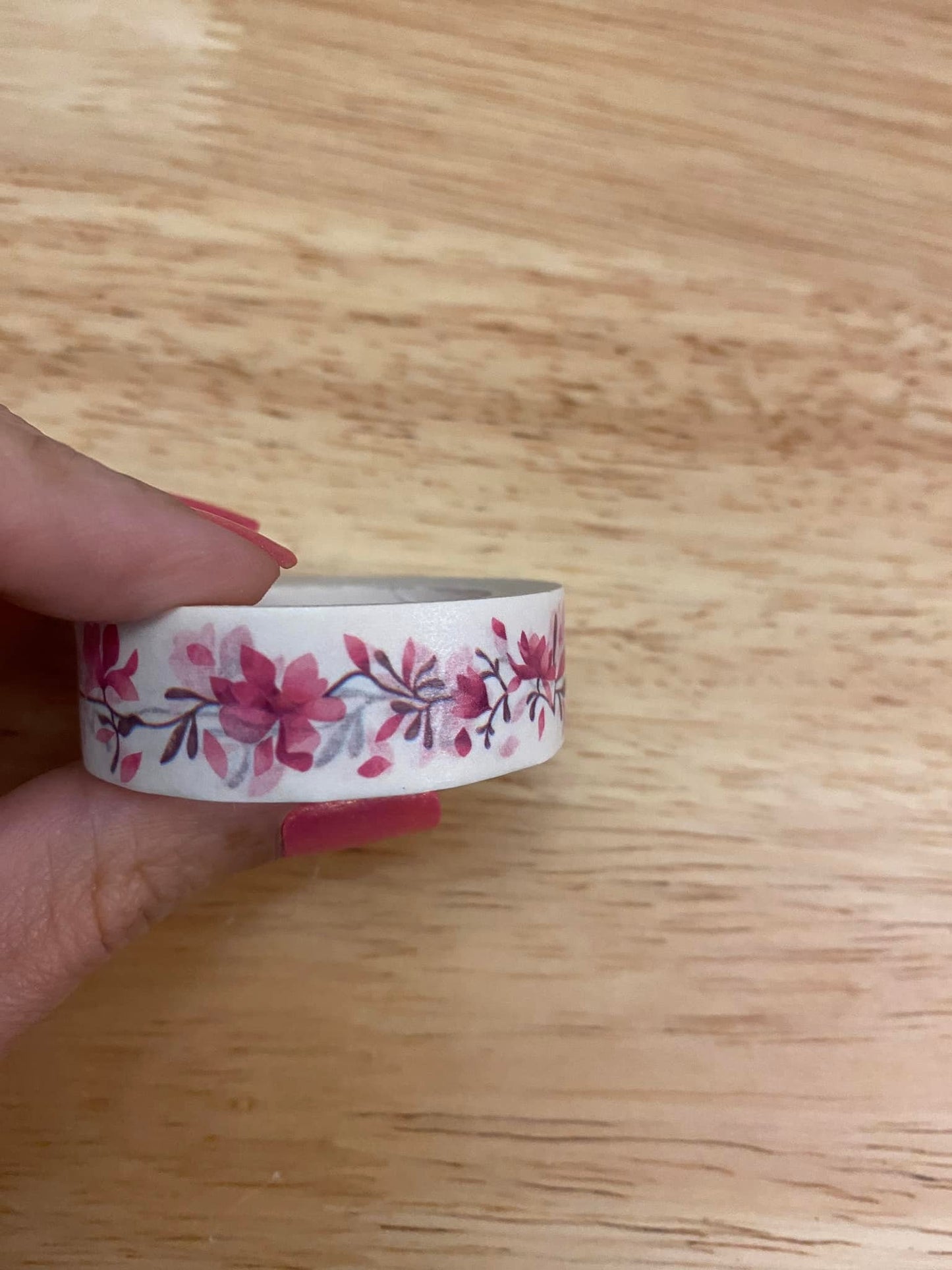 Big Roll of Pink Flower Washi Tape