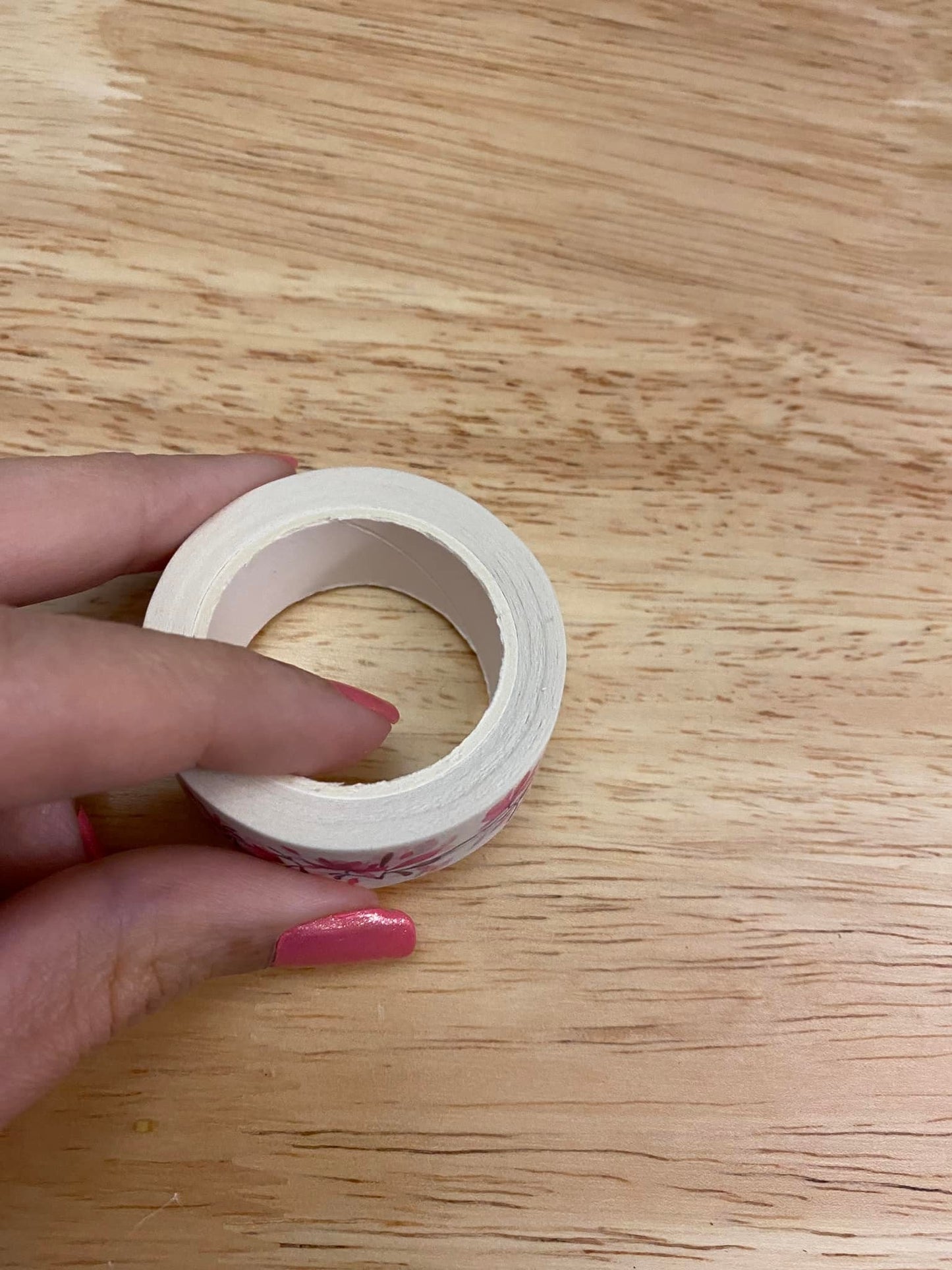 Big Roll of Pink Flower Washi Tape