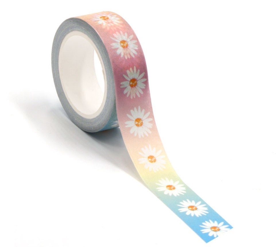 Big Roll of Ombre Dasiy Flowers Washi Tape