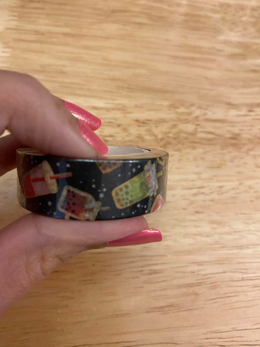 Big Roll of Dark Boba Iced Tea Washi Tape