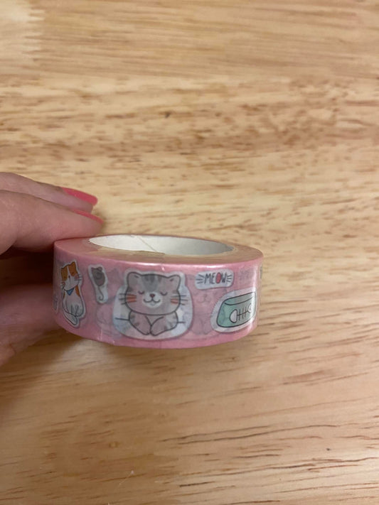 Big Roll of Pink Cat Washi Tape