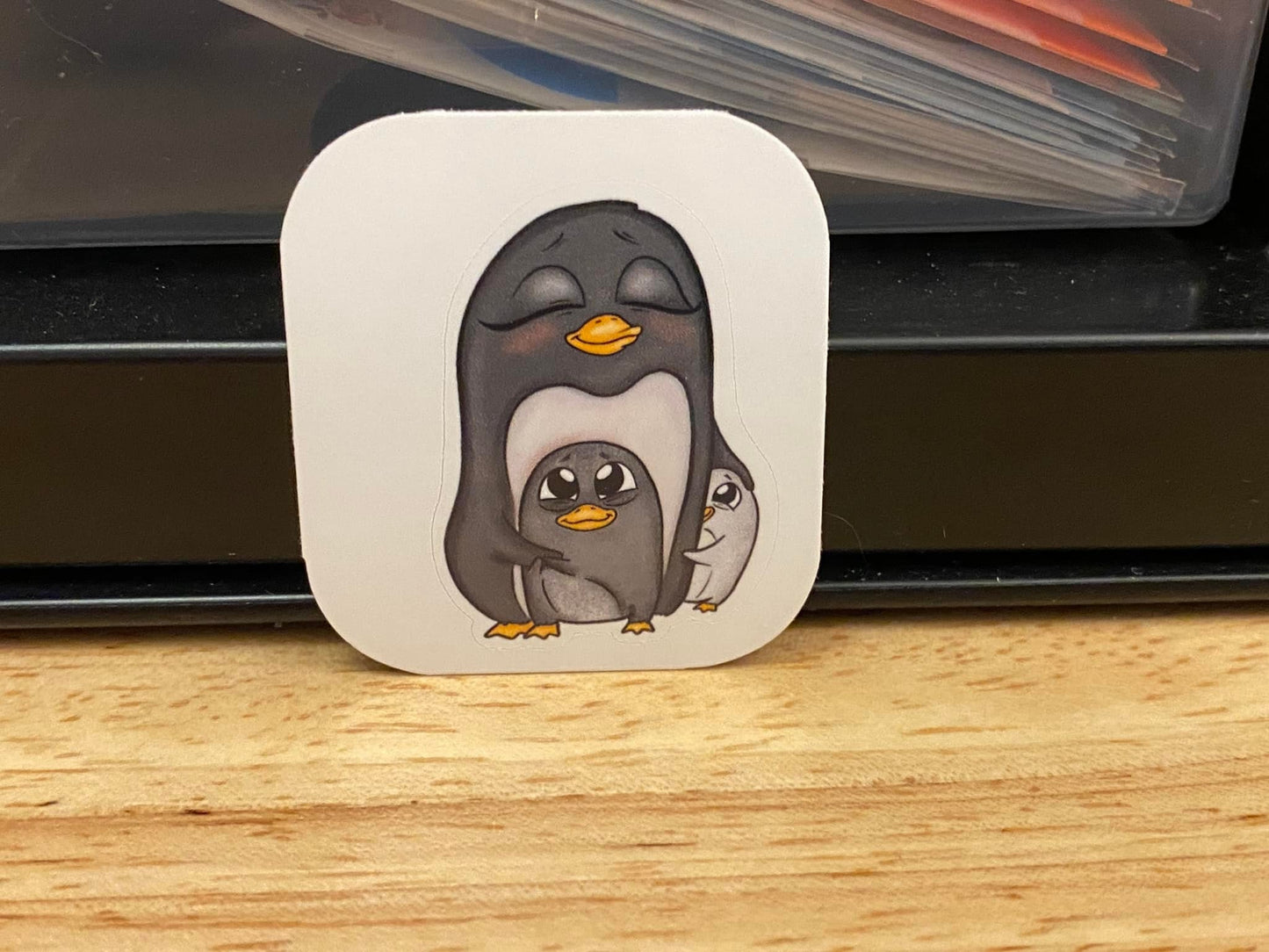 Cute Mom Penguin w Babies Sticker