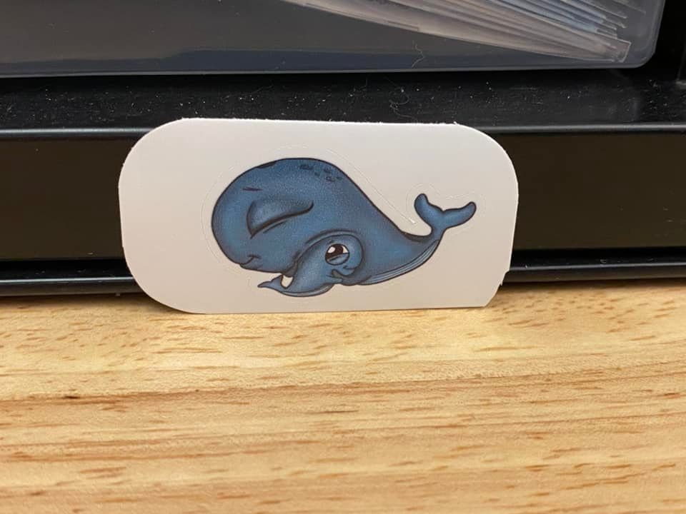 Cute Blue Whale Mom with baby Sticker