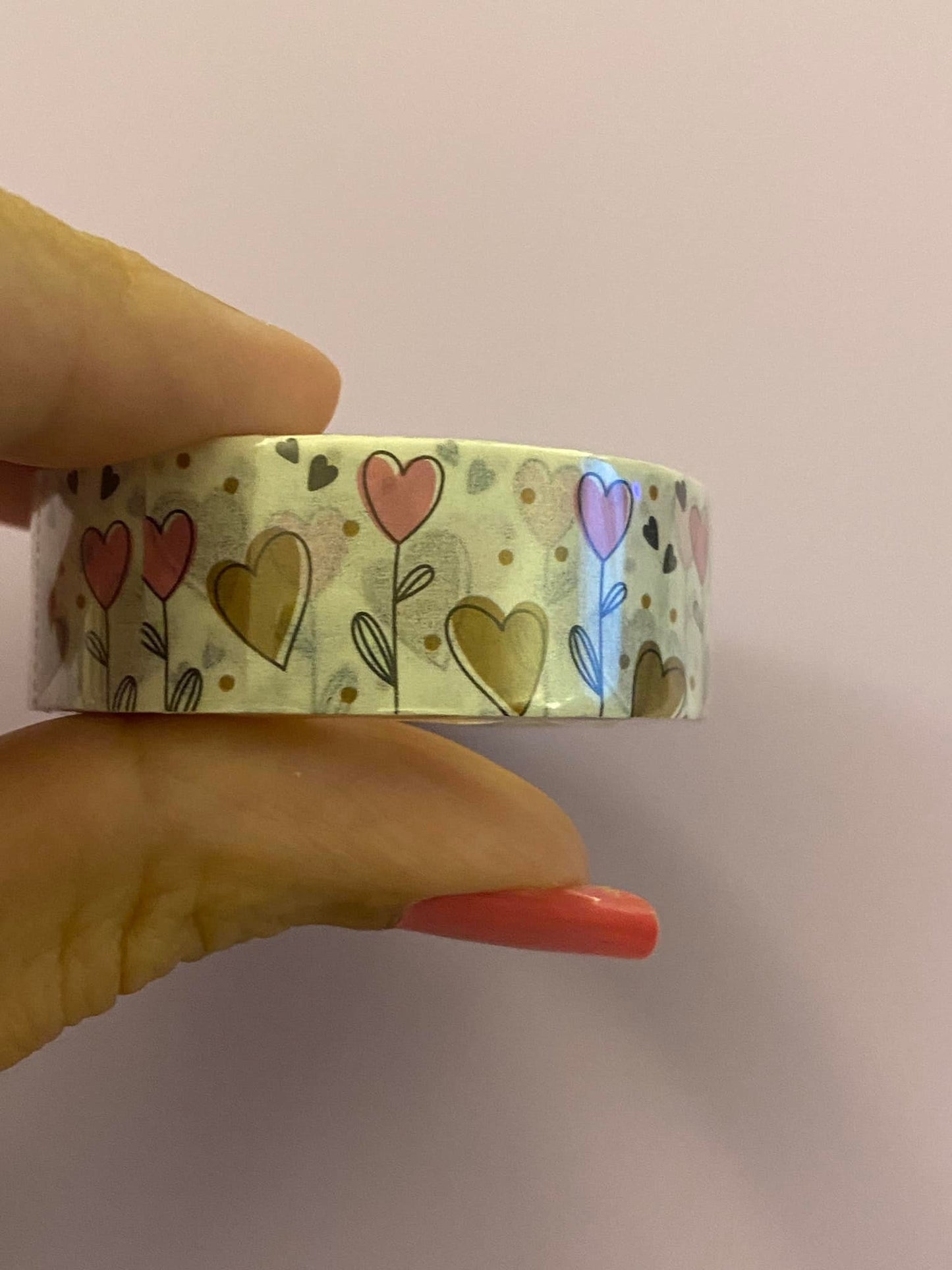 Big Roll of Heart Flower Washi Tape