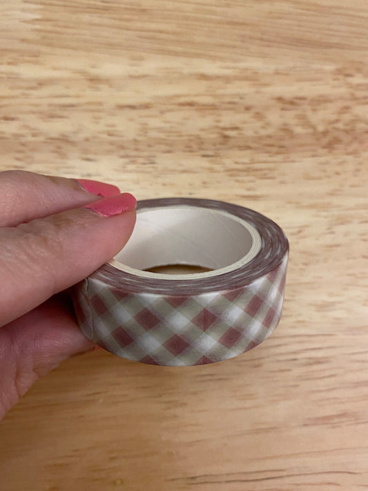 Big Roll of Pink Rose Gold Looking Grid Lattice Washi Tape