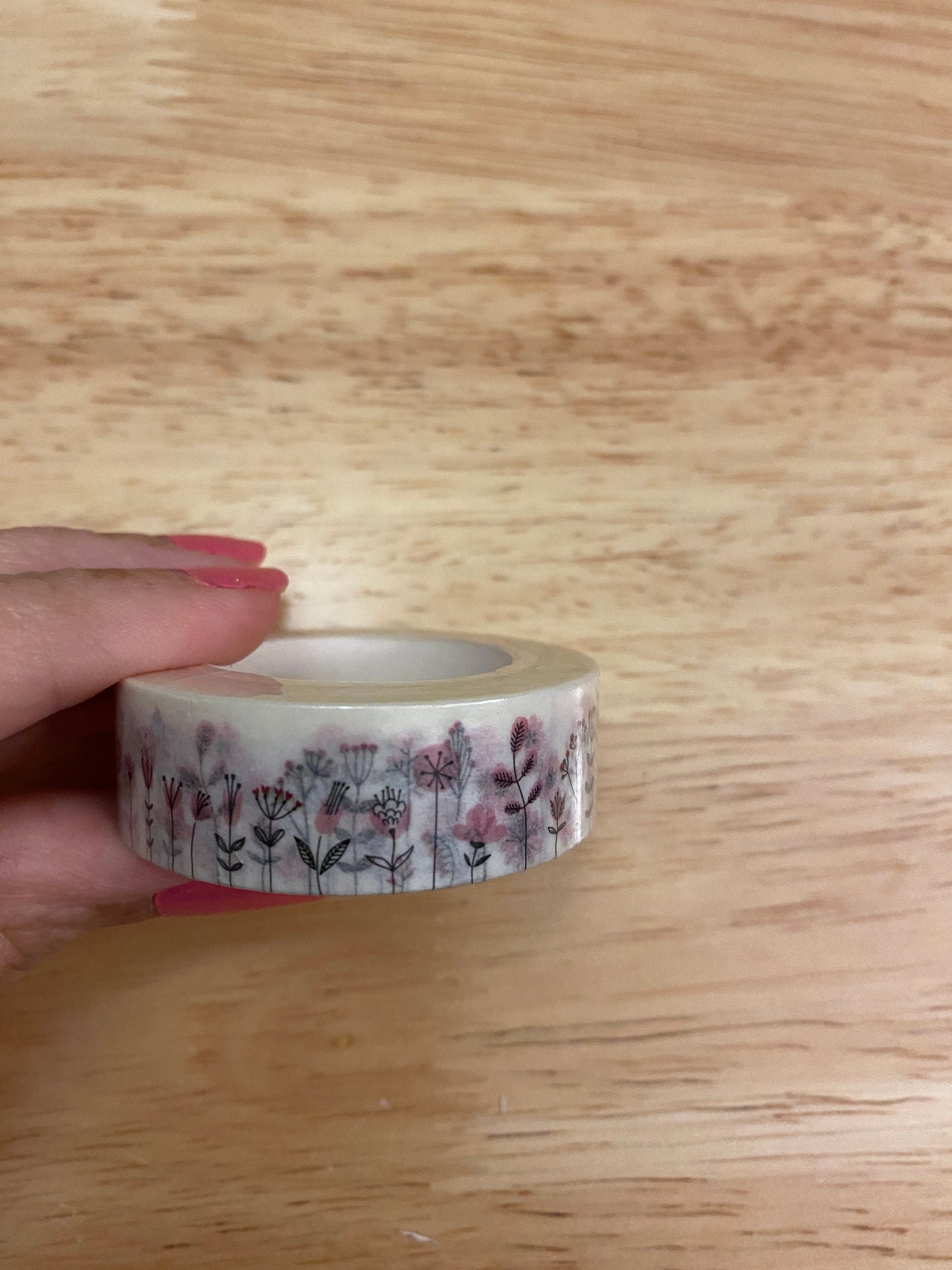 Big Roll of Pinkish Flowers Washi Tape