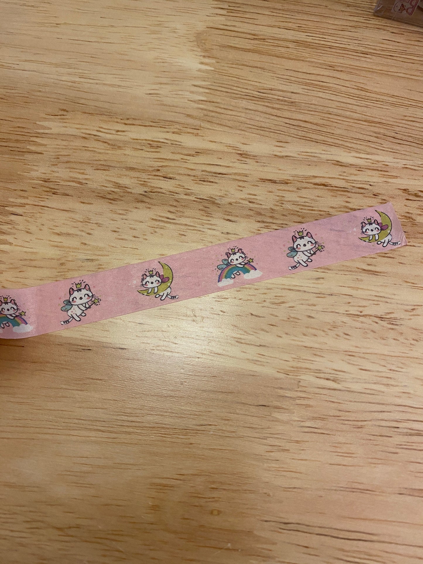 Sample Card of Rainbow Unicorn Cat Washi Tape