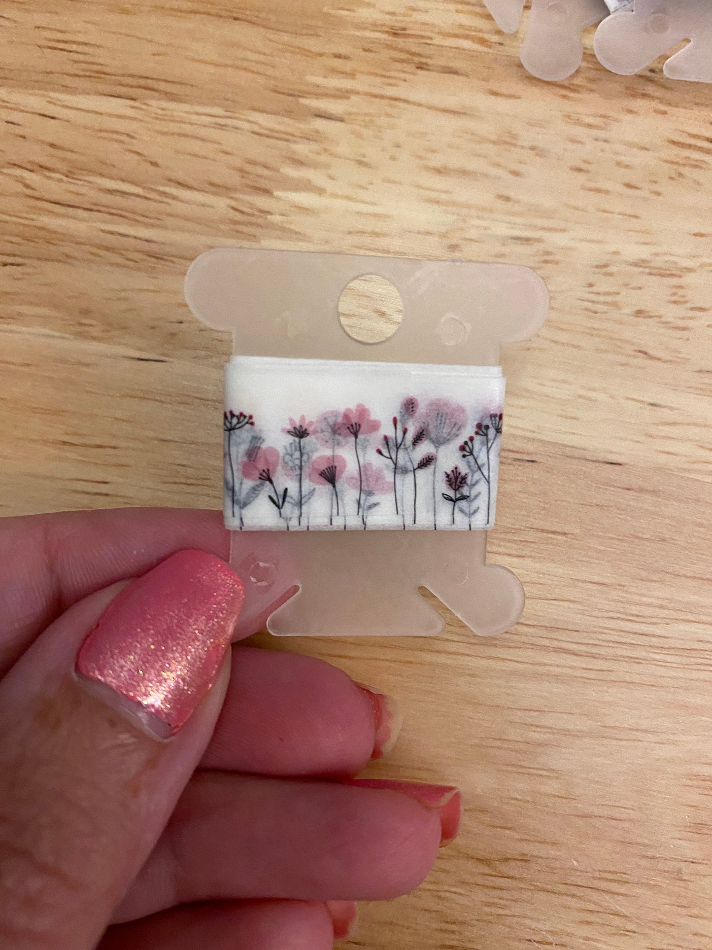 24" Washi Tape Card of Pinkish Flowers