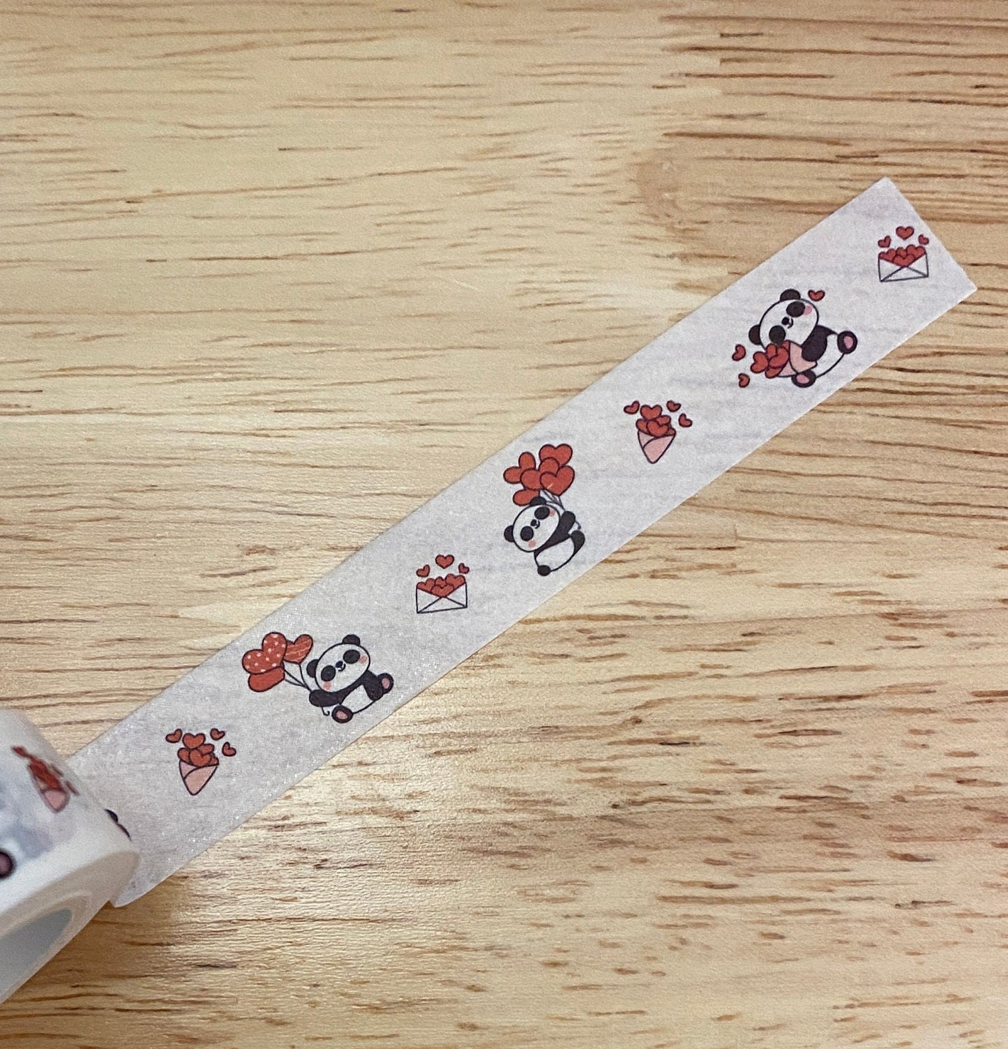 Sample Card of Panda with Hearts Washi Tape