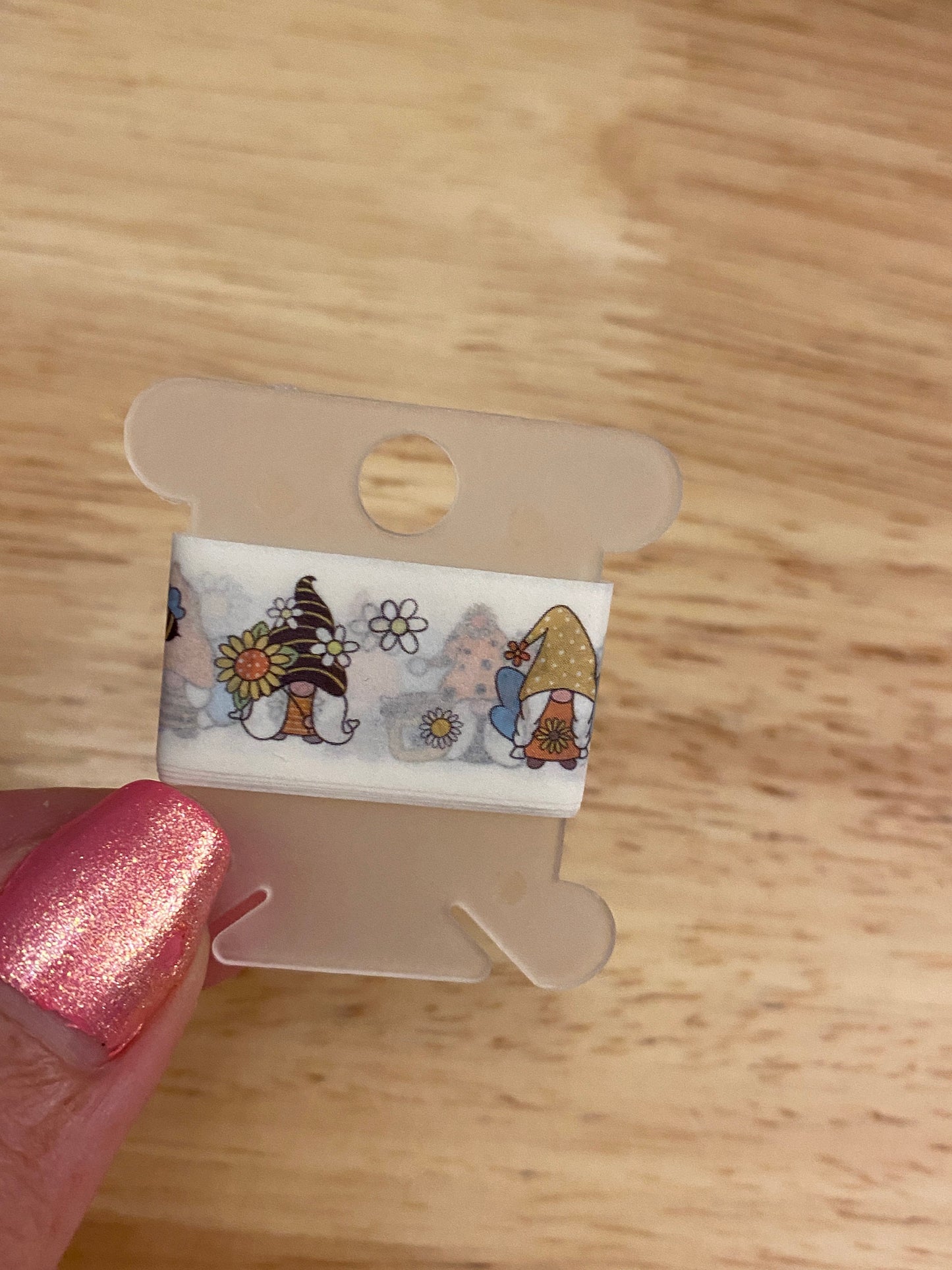 Sample Card of Bee Gnomes with Daisy Washi Tape